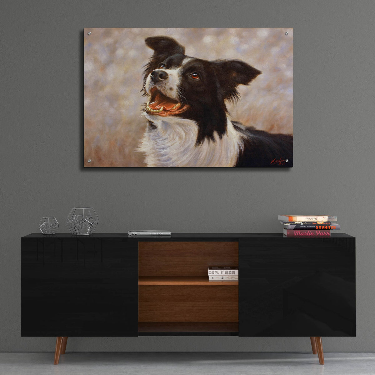 Epic Art 'Border Collie I love you dad' by John Silver, Acrylic Glass Wall Art,36x24