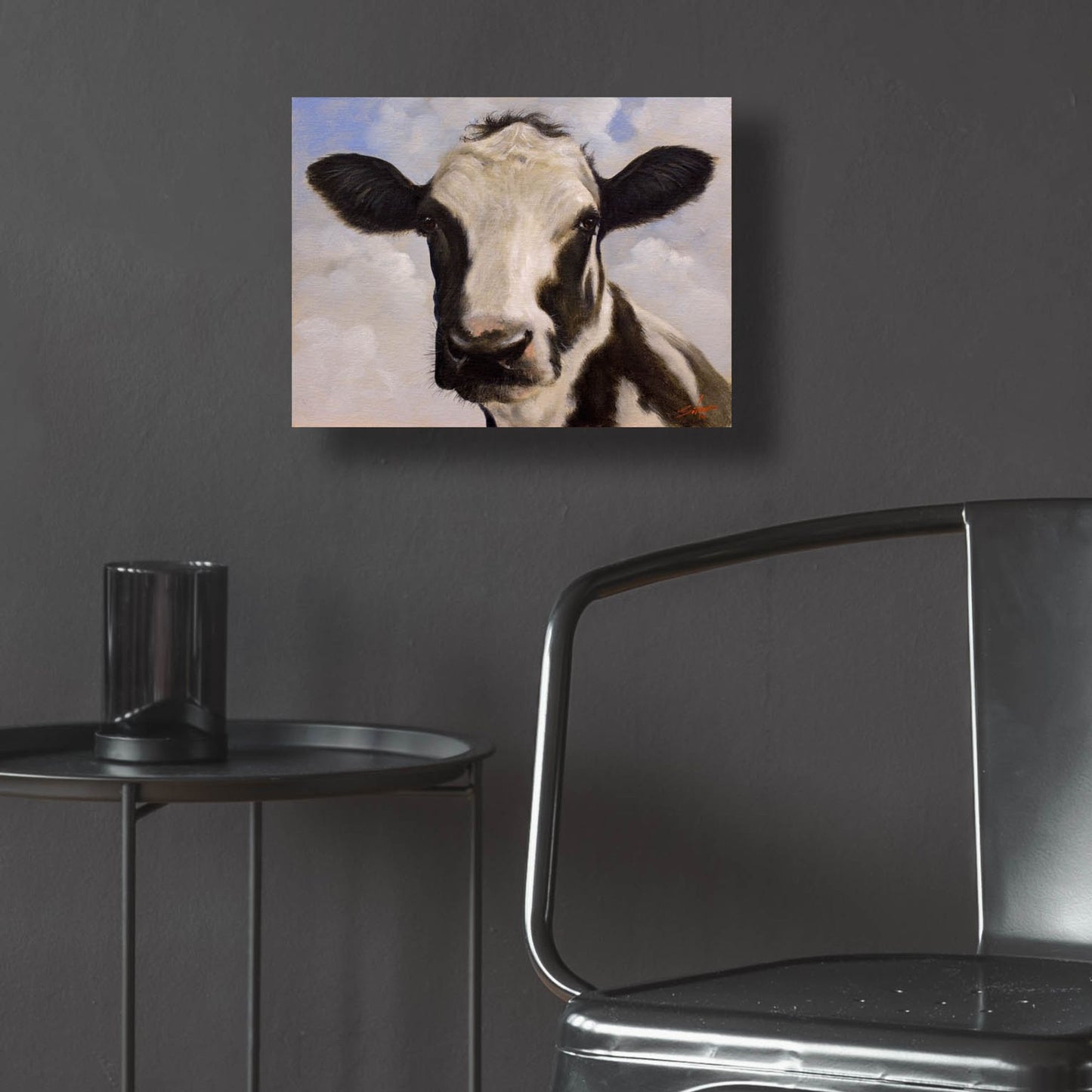 Epic Art ' Serious Cow' by John Silver, Acrylic Glass Wall Art,16x12