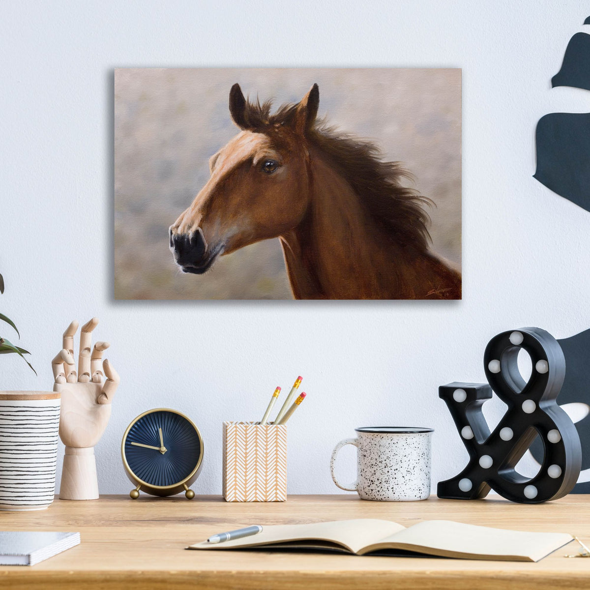 Epic Art 'Horse Thoughts' by John Silver, Acrylic Glass Wall Art,16x12