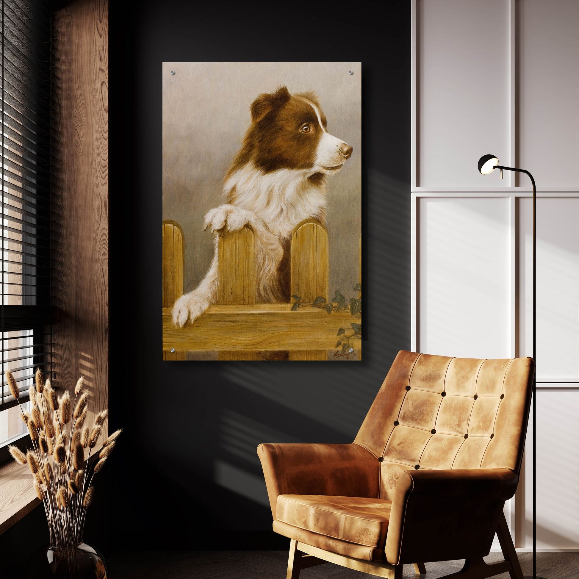 Epic Art 'Brown Collie' by John Silver, Acrylic Glass Wall Art,24x36