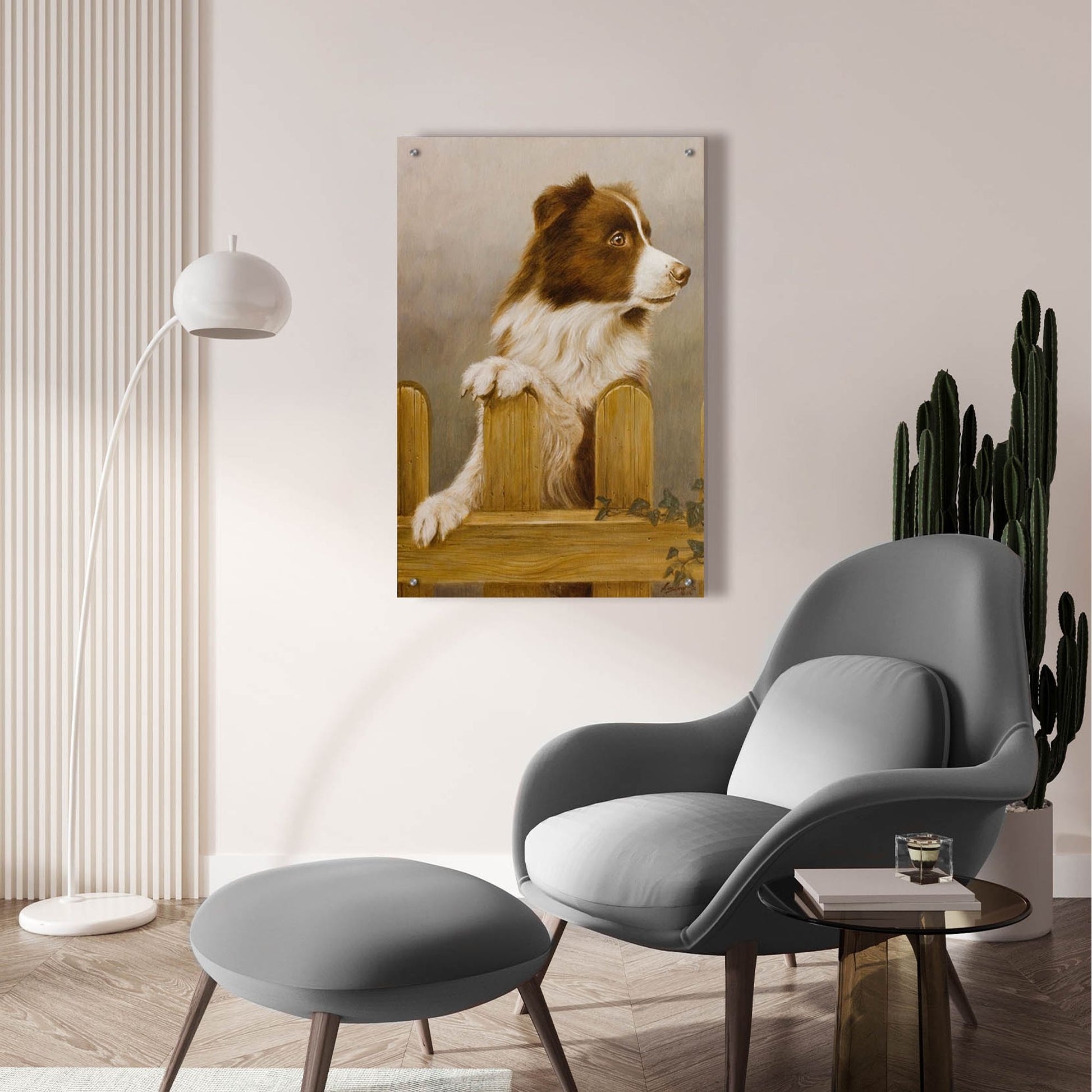 Epic Art 'Brown Collie' by John Silver, Acrylic Glass Wall Art,24x36