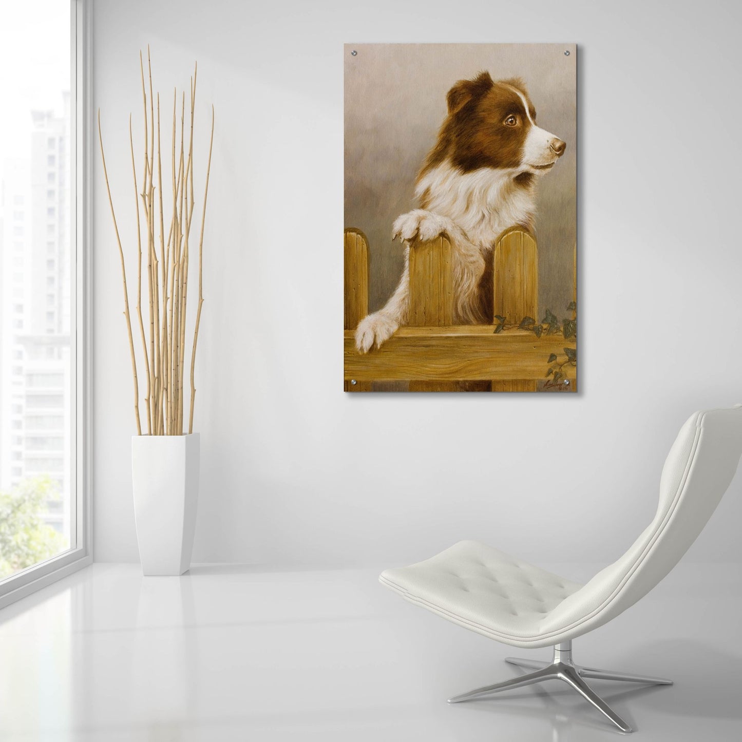 Epic Art 'Brown Collie' by John Silver, Acrylic Glass Wall Art,24x36