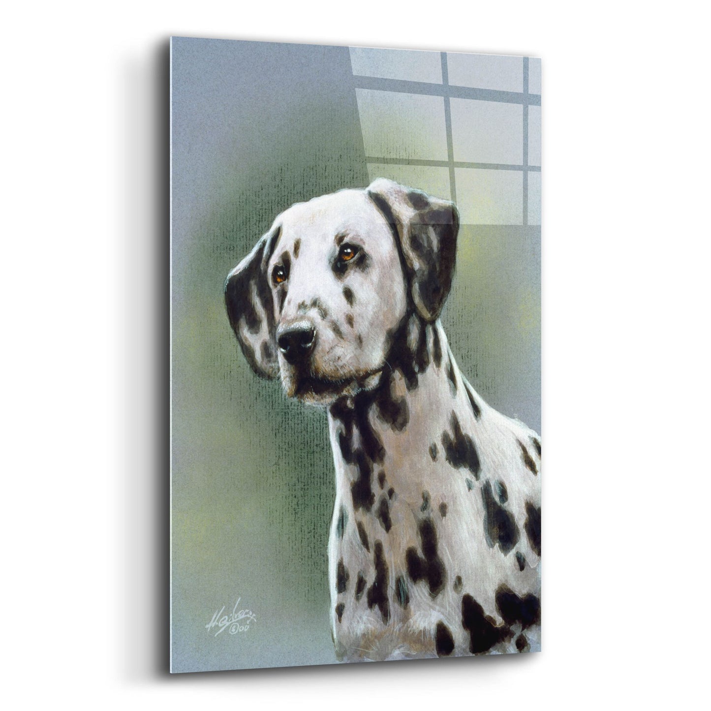 Epic Art 'Puppy eyes Dalmatian' by John Silver, Acrylic Glass Wall Art,12x16