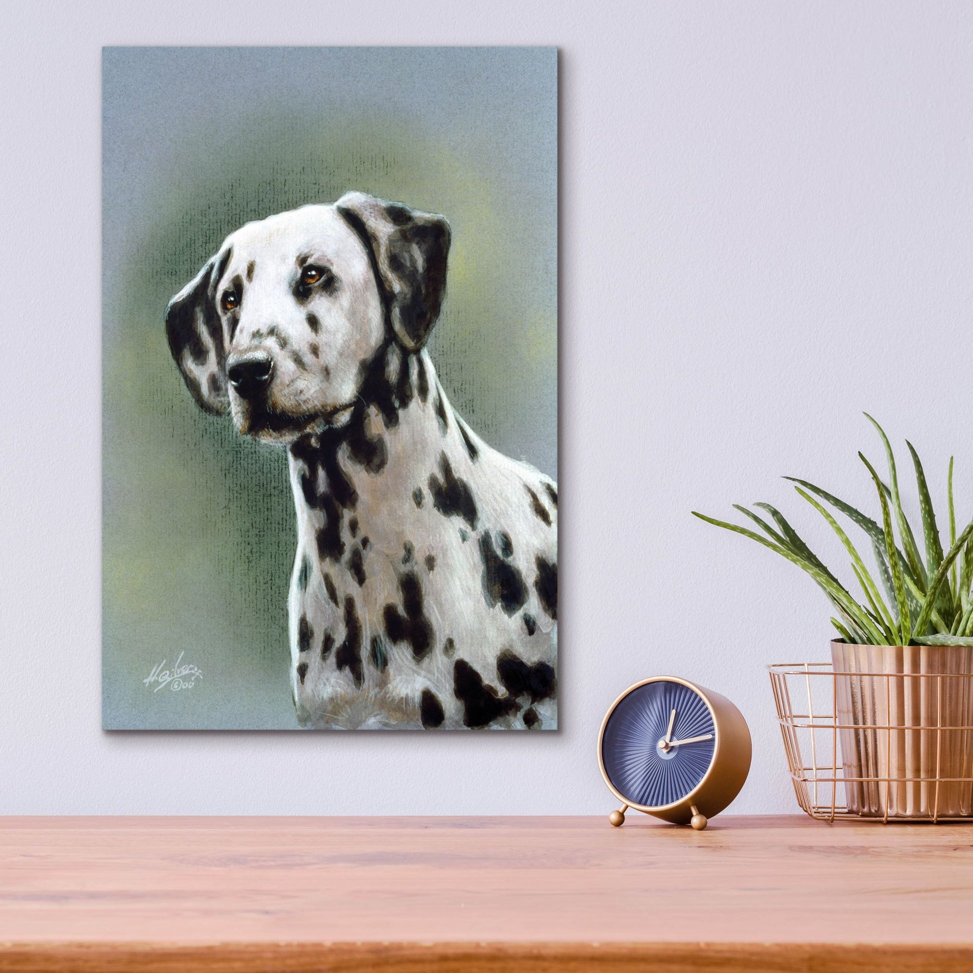 Epic Art 'Puppy eyes Dalmatian' by John Silver, Acrylic Glass Wall Art,12x16