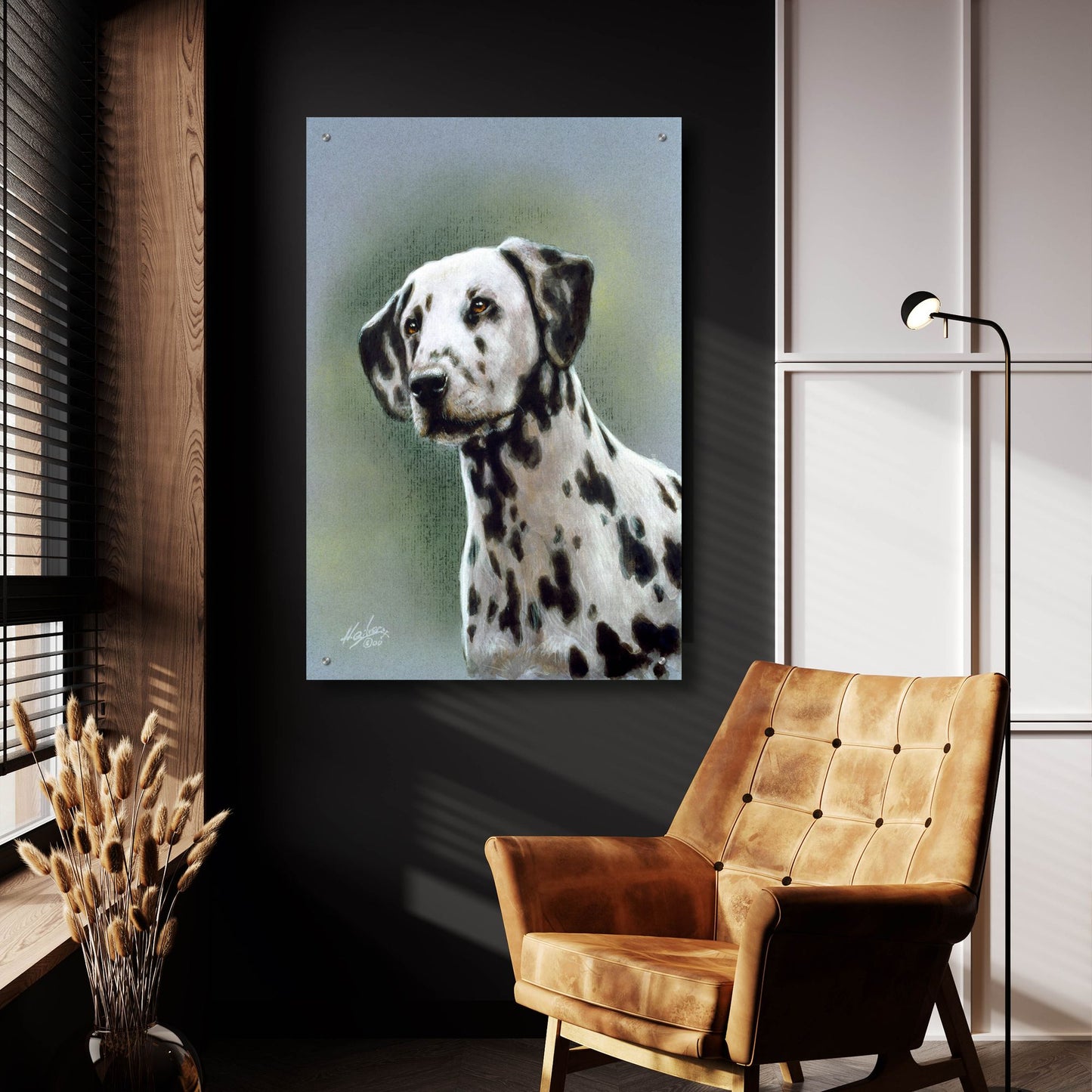 Epic Art 'Puppy eyes Dalmatian' by John Silver, Acrylic Glass Wall Art,24x36