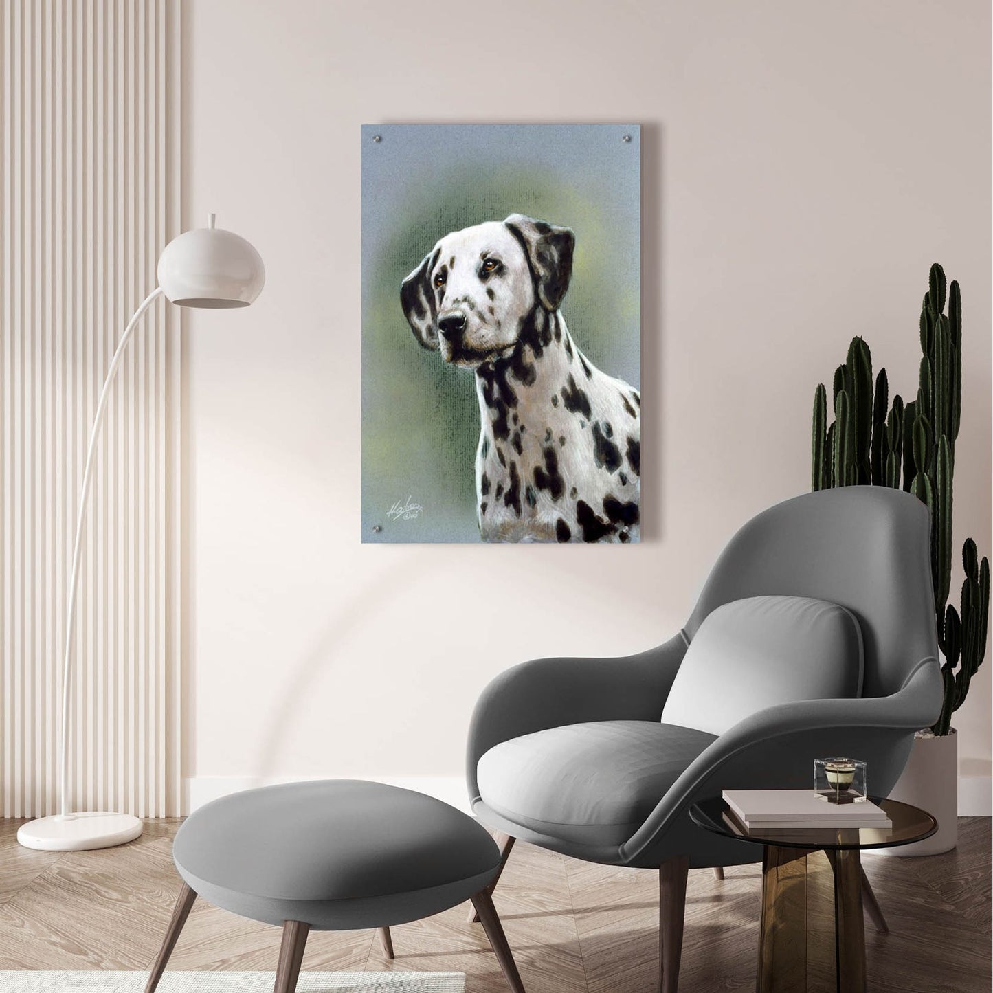 Epic Art 'Puppy eyes Dalmatian' by John Silver, Acrylic Glass Wall Art,24x36