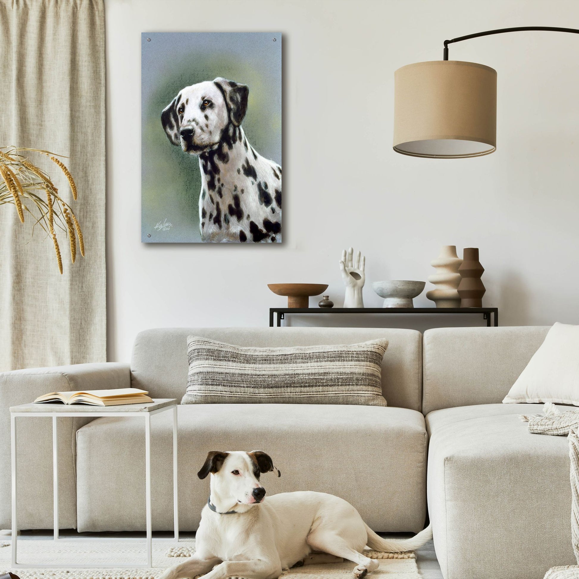 Epic Art 'Puppy eyes Dalmatian' by John Silver, Acrylic Glass Wall Art,24x36