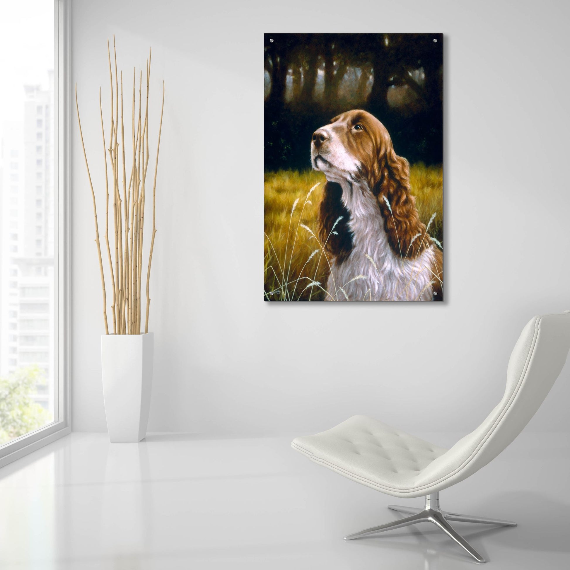 Epic Art 'Puppy eyes' by John Silver, Acrylic Glass Wall Art,24x36