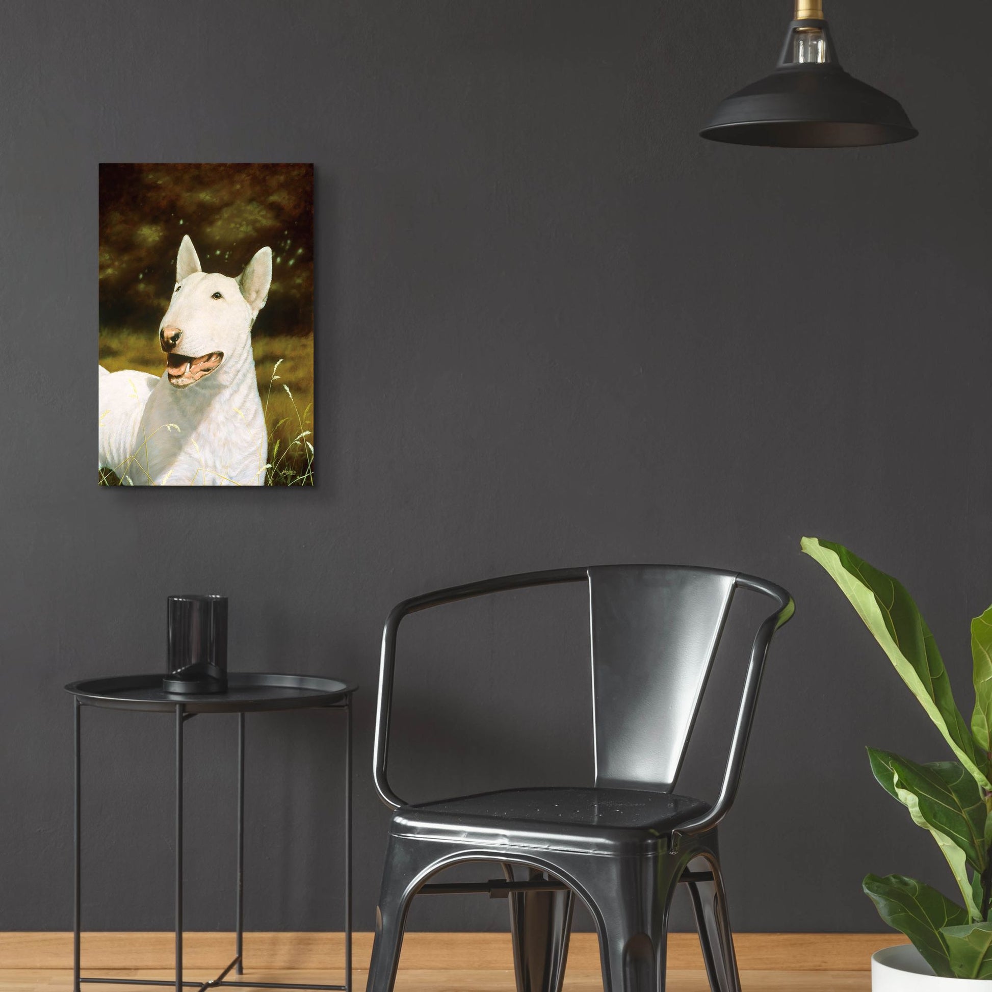 Epic Art ' Bull Terrier Smile' by John Silver, Acrylic Glass Wall Art,16x24