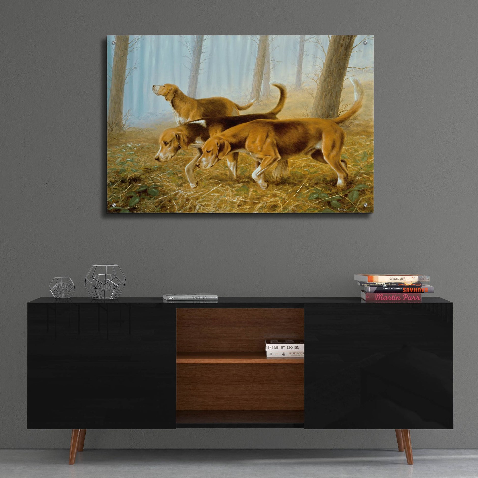 Epic Art ' Explorer Dogs' by John Silver, Acrylic Glass Wall Art,36x24