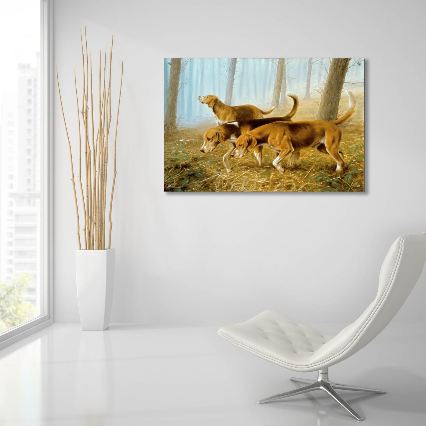 Epic Art ' Explorer Dogs' by John Silver, Acrylic Glass Wall Art,36x24