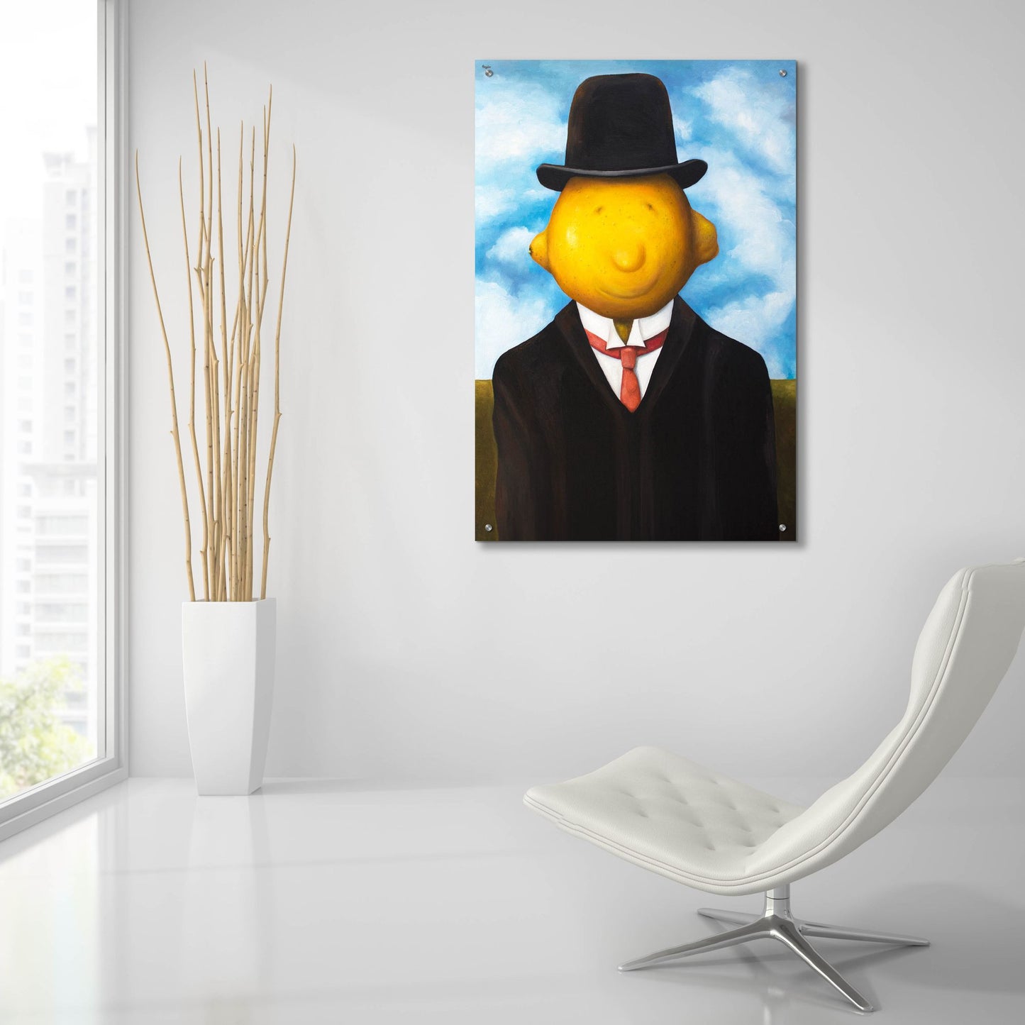 Epic Art 'Lemon Head' by Leah Saulnier, Acrylic Glass Wall Art,24x36