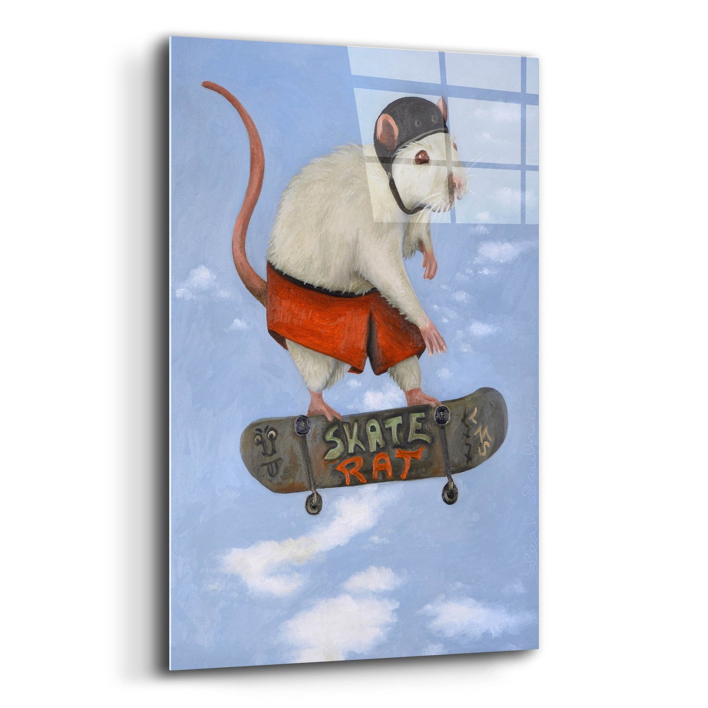 Epic Art 'Skate Rat Pro' by Leah Saulnier, Acrylic Glass Wall Art,12x16