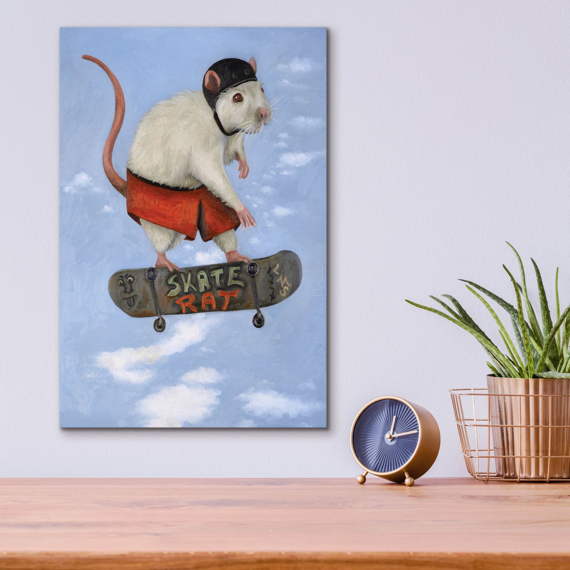 Epic Art 'Skate Rat Pro' by Leah Saulnier, Acrylic Glass Wall Art,12x16