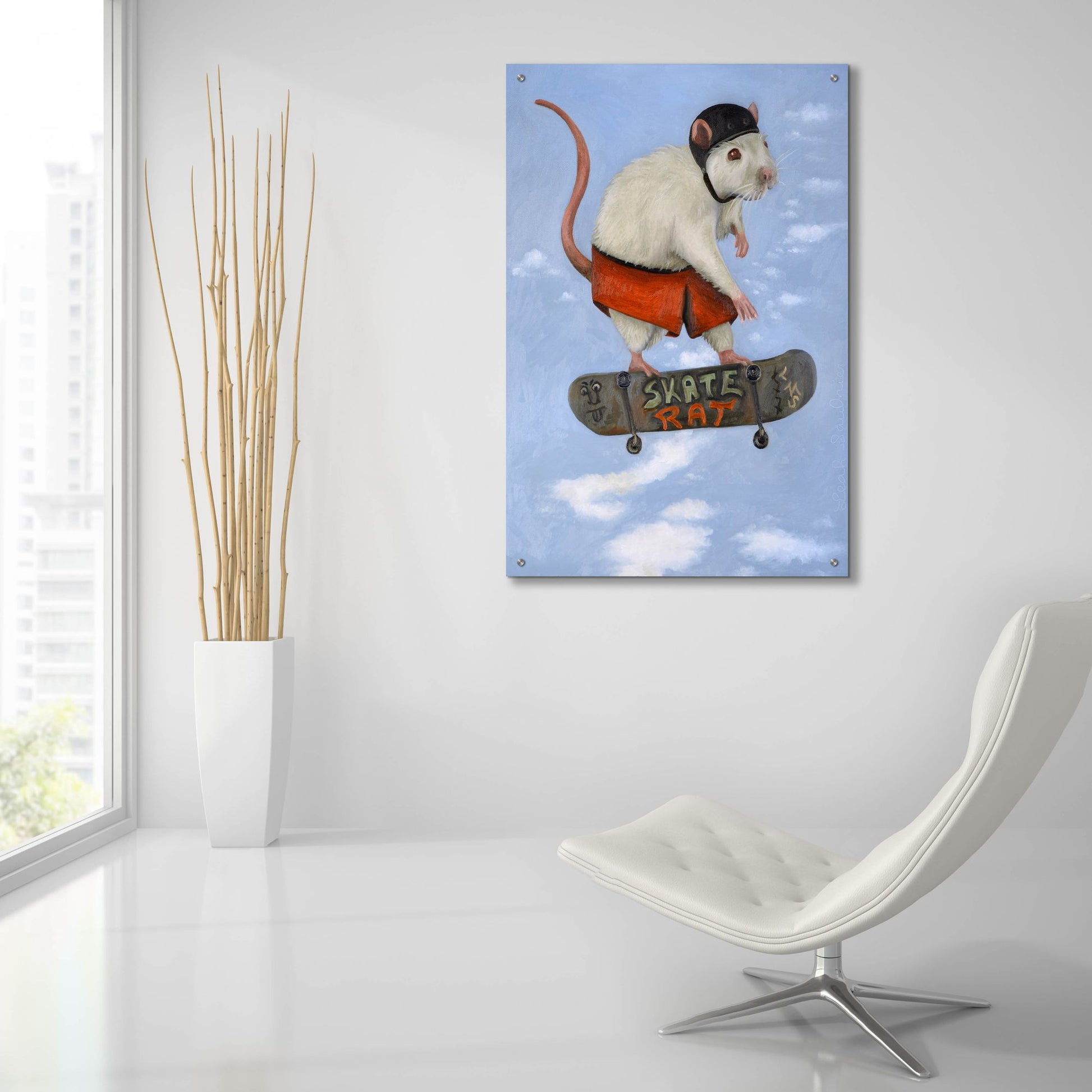 Epic Art 'Skate Rat Pro' by Leah Saulnier, Acrylic Glass Wall Art,24x36