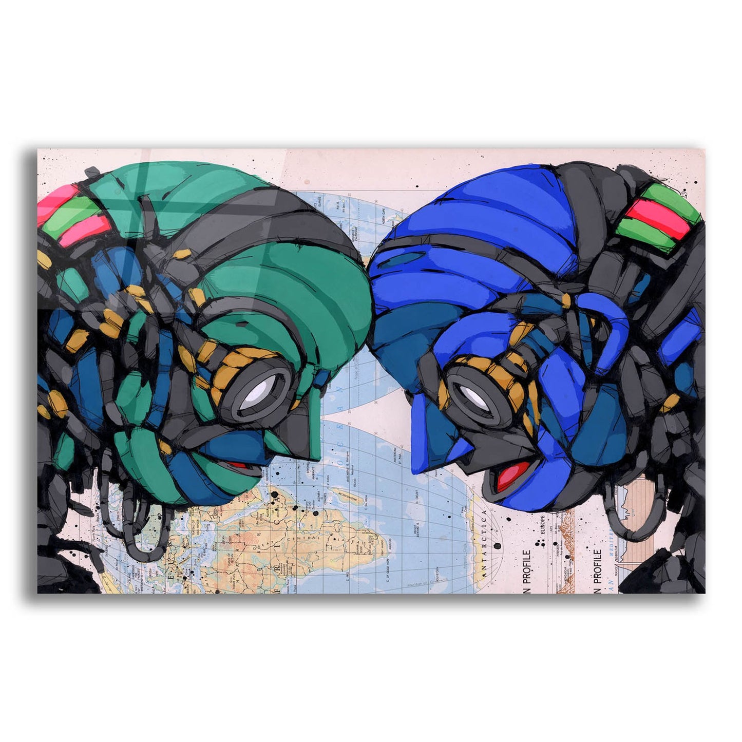 Epic Art 'Putting Our Heads Together' by Ric Stultz, Acrylic Glass Wall Art,24x16