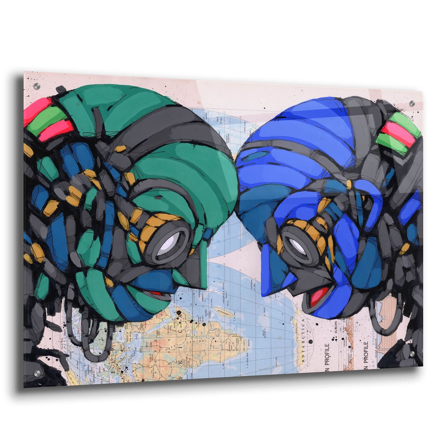 Epic Art 'Putting Our Heads Together' by Ric Stultz, Acrylic Glass Wall Art,36x24