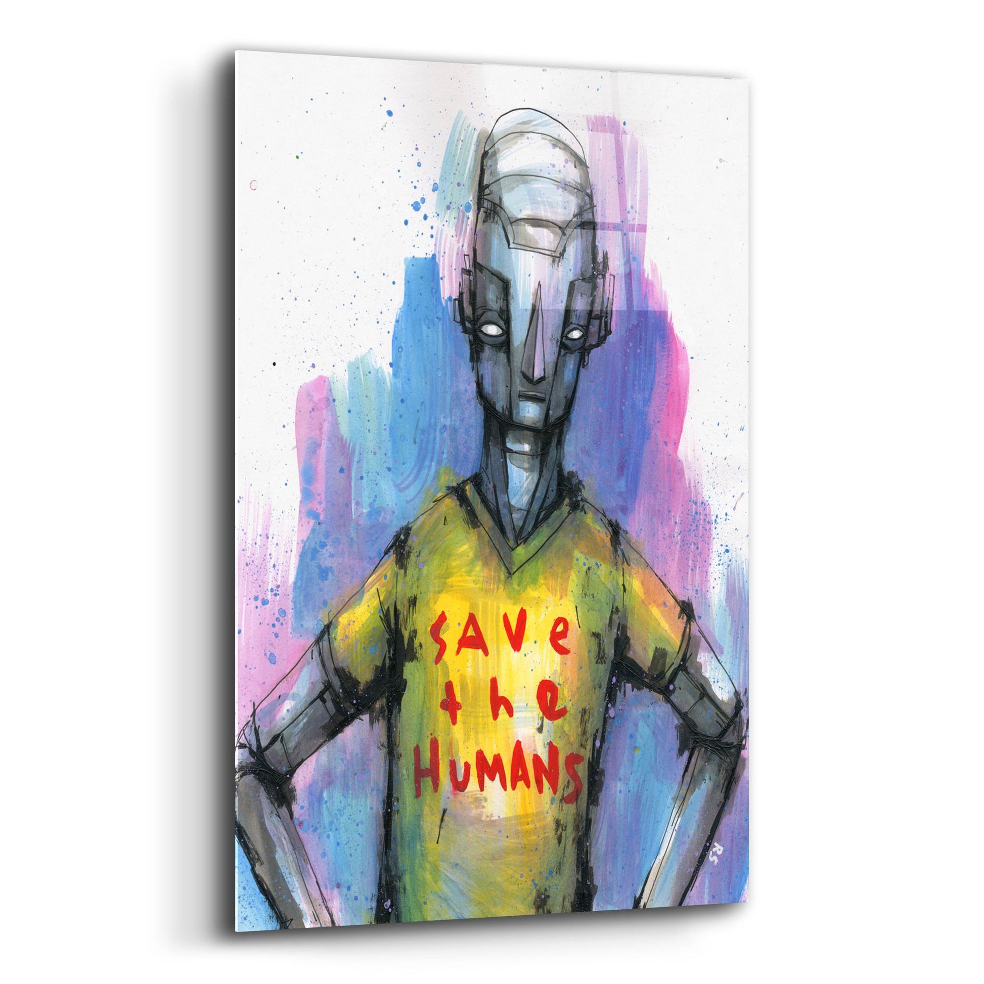 Epic Art 'Save The Humans' by Ric Stultz, Acrylic Glass Wall Art,12x16