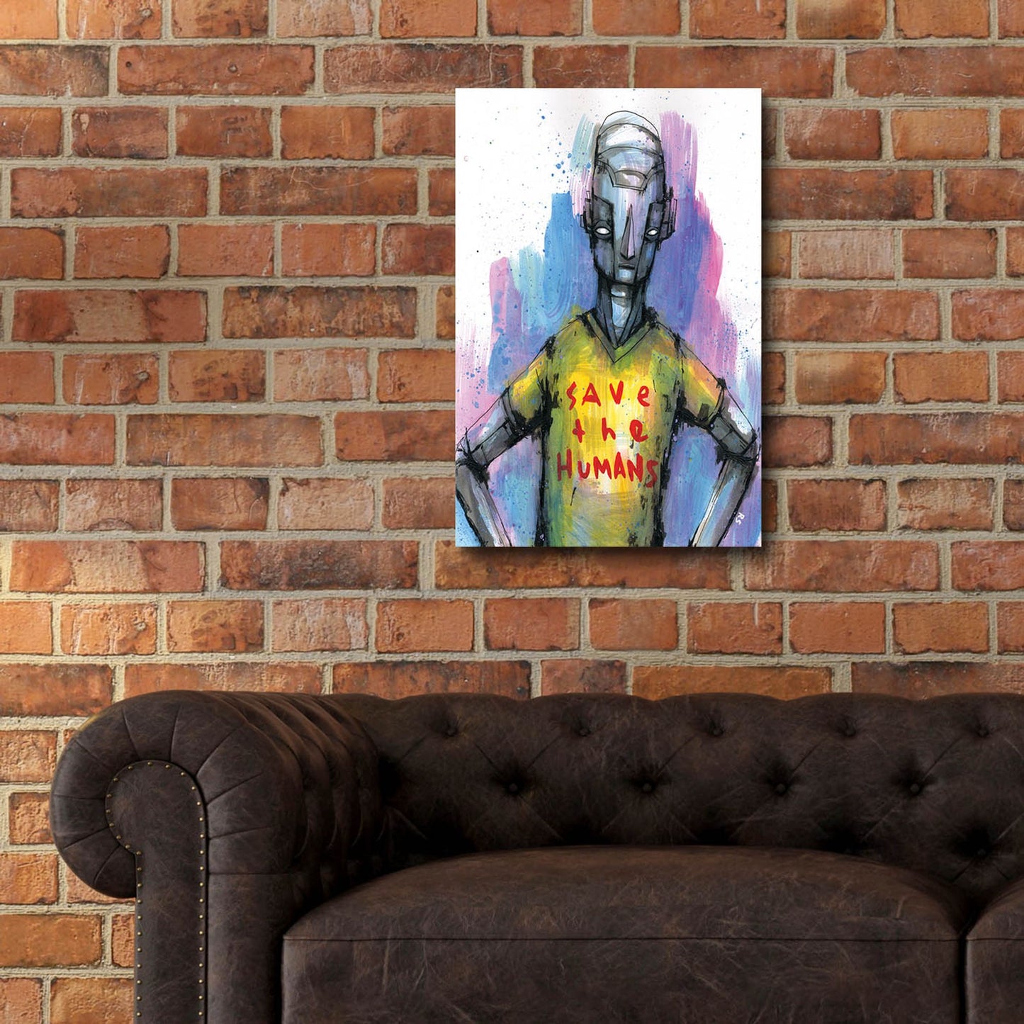 Epic Art 'Save The Humans' by Ric Stultz, Acrylic Glass Wall Art,16x24