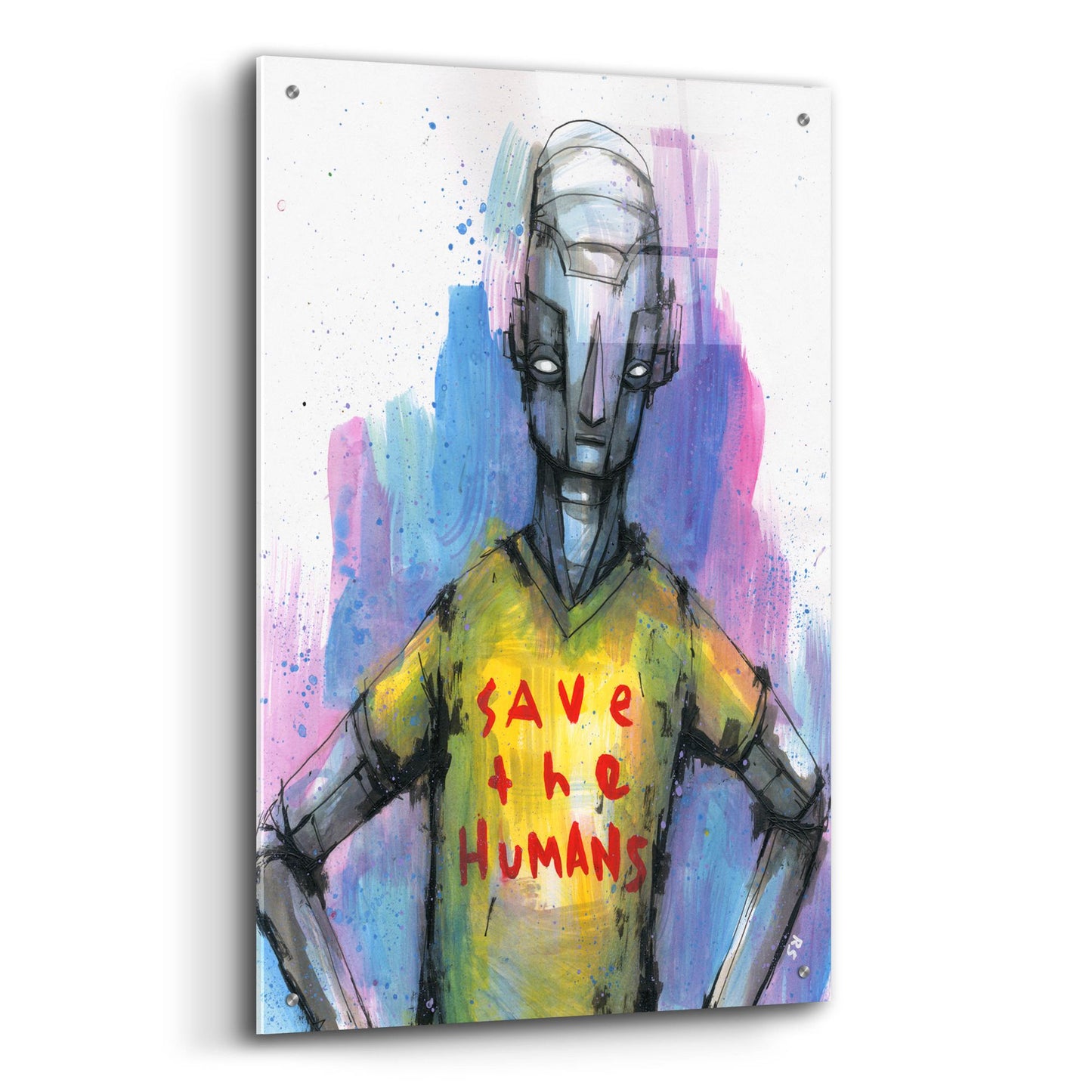 Epic Art 'Save The Humans' by Ric Stultz, Acrylic Glass Wall Art,24x36