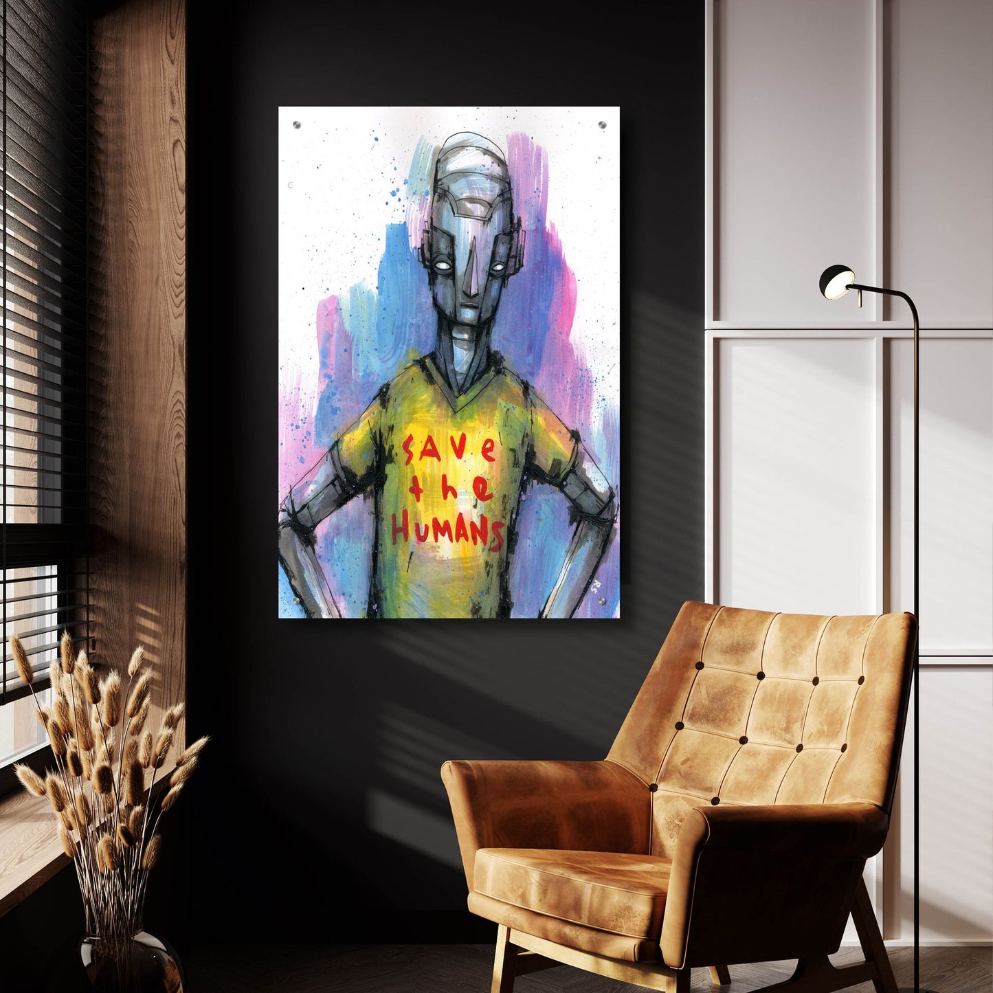 Epic Art 'Save The Humans' by Ric Stultz, Acrylic Glass Wall Art,24x36