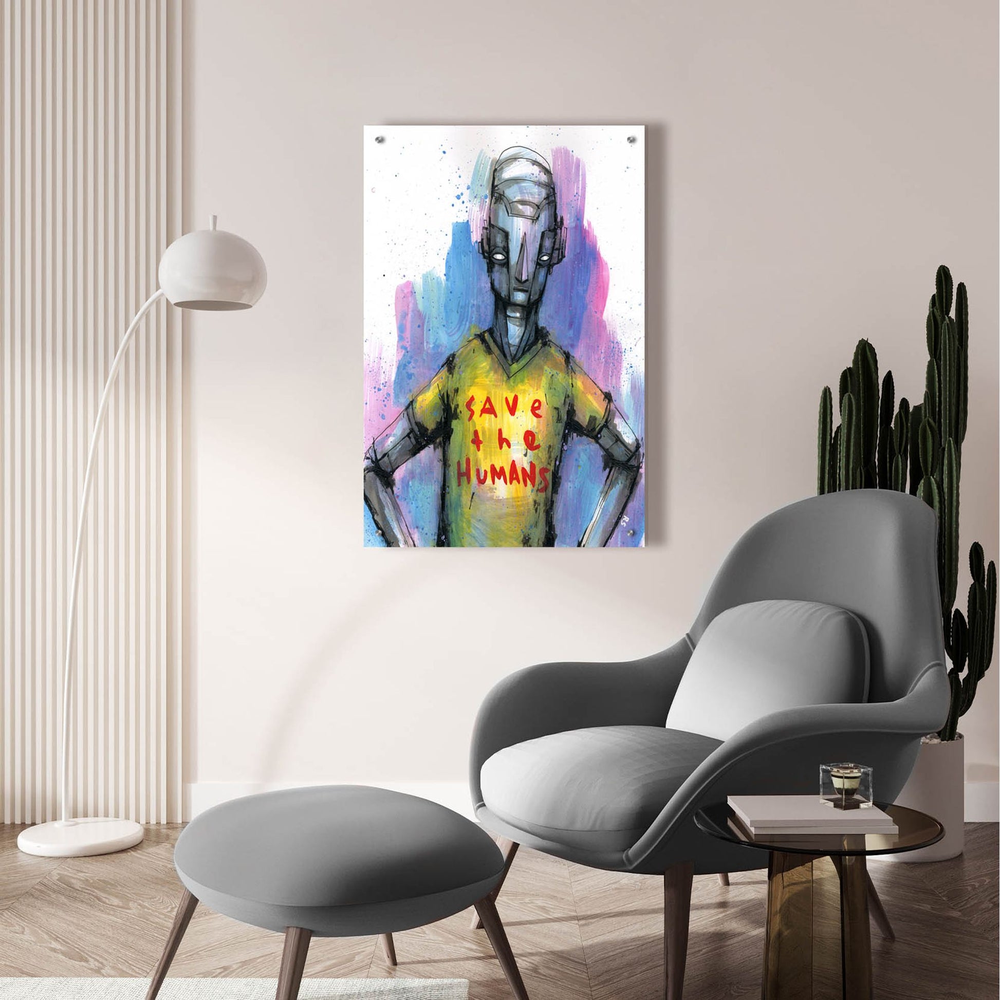 Epic Art 'Save The Humans' by Ric Stultz, Acrylic Glass Wall Art,24x36