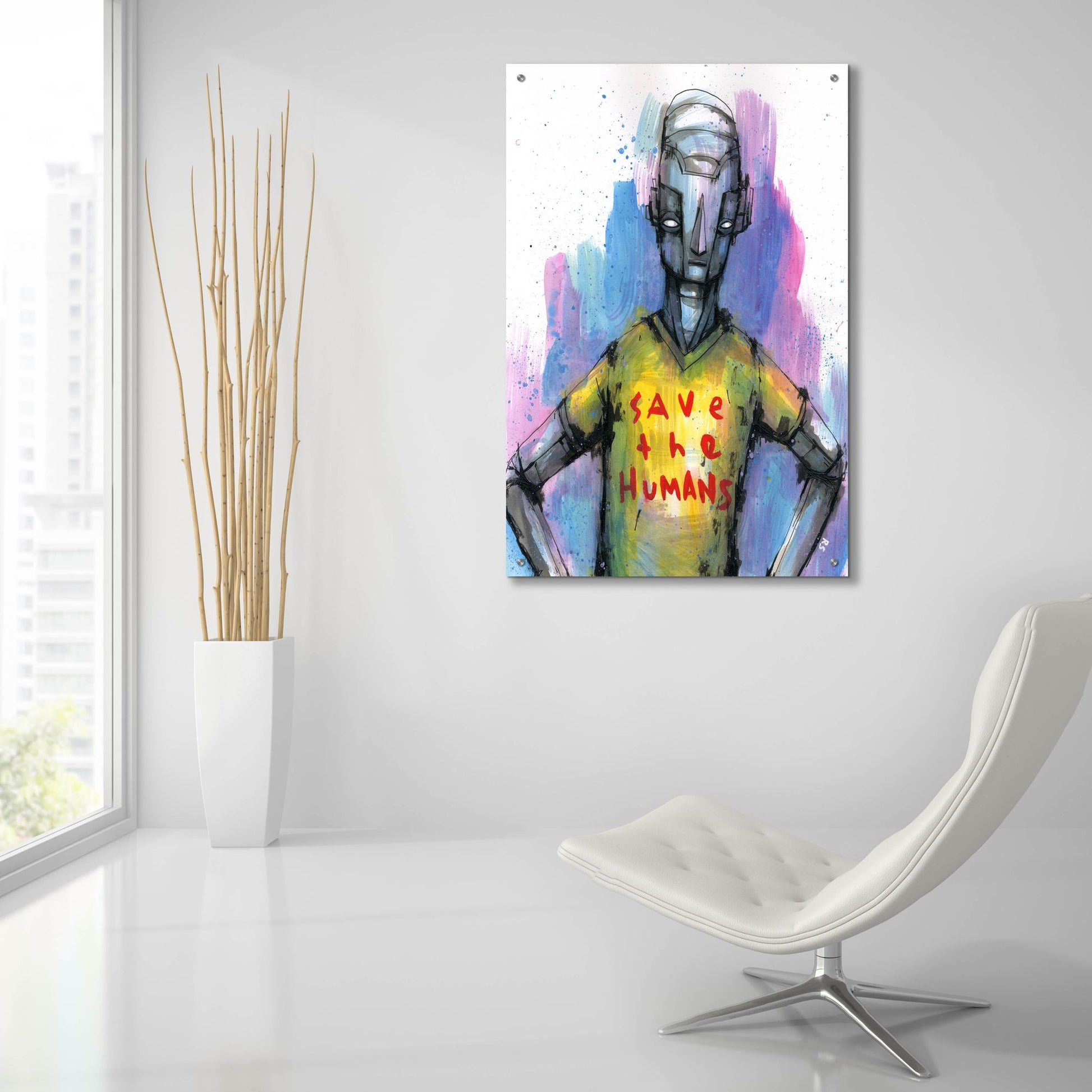 Epic Art 'Save The Humans' by Ric Stultz, Acrylic Glass Wall Art,24x36