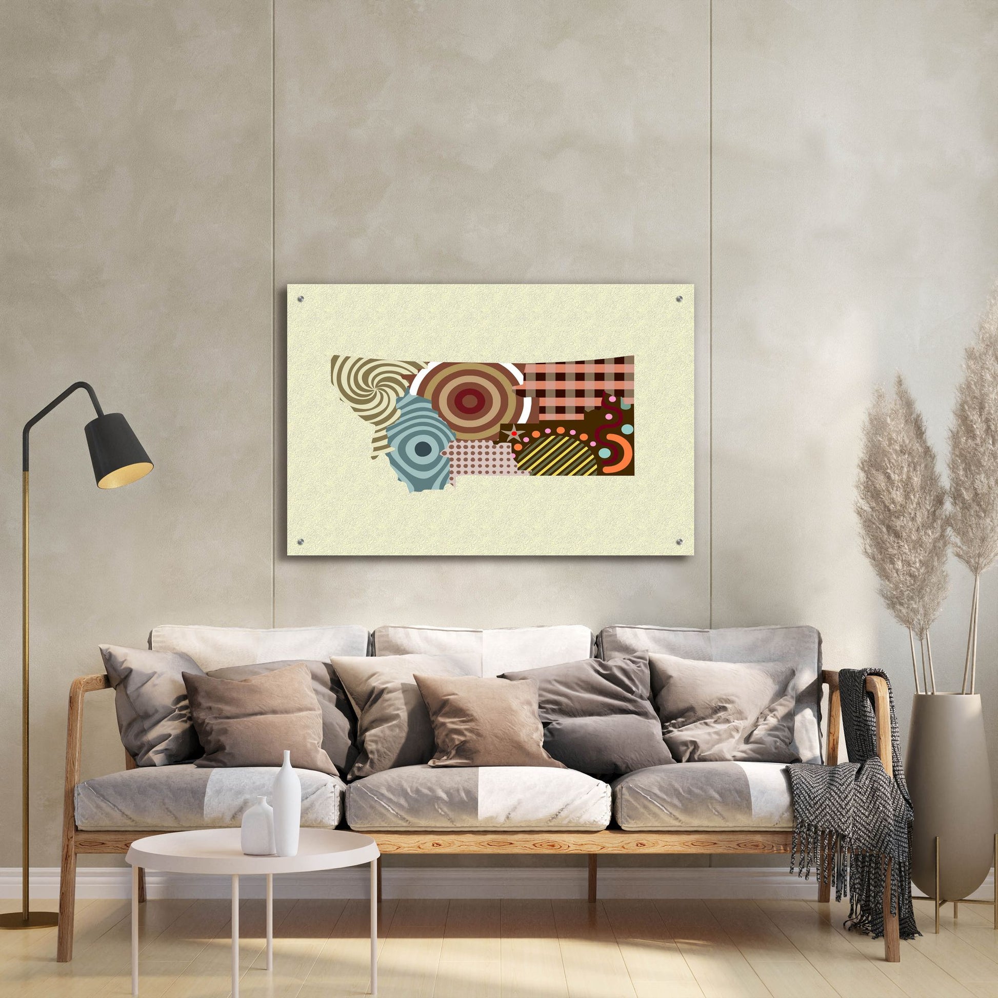 Epic Art 'Montana State Map' by Lanre Adefioye, Acrylic Glass Wall Art,36x24