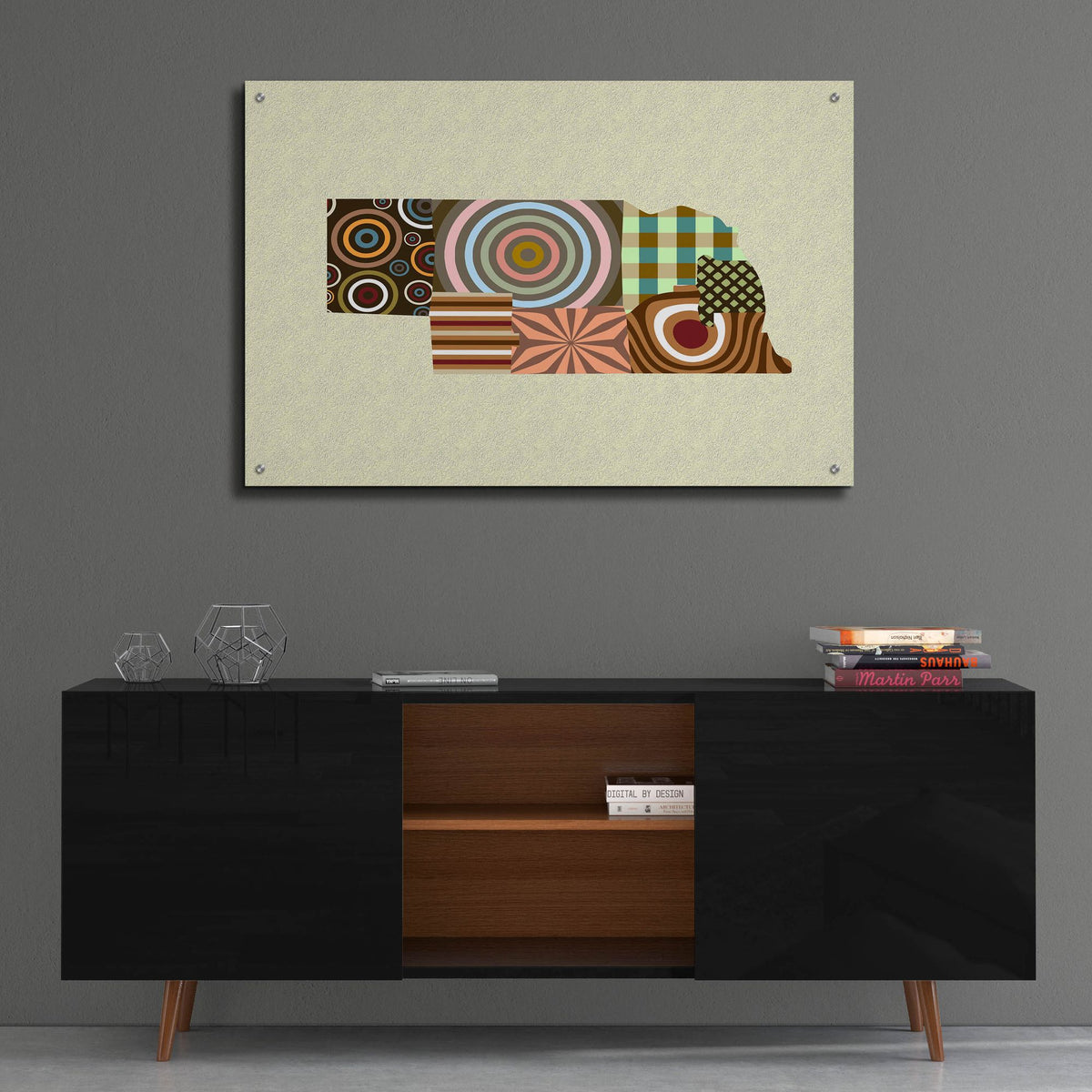 Epic Art 'Nebraska State Map' by Lanre Adefioye, Acrylic Glass Wall Art,36x24