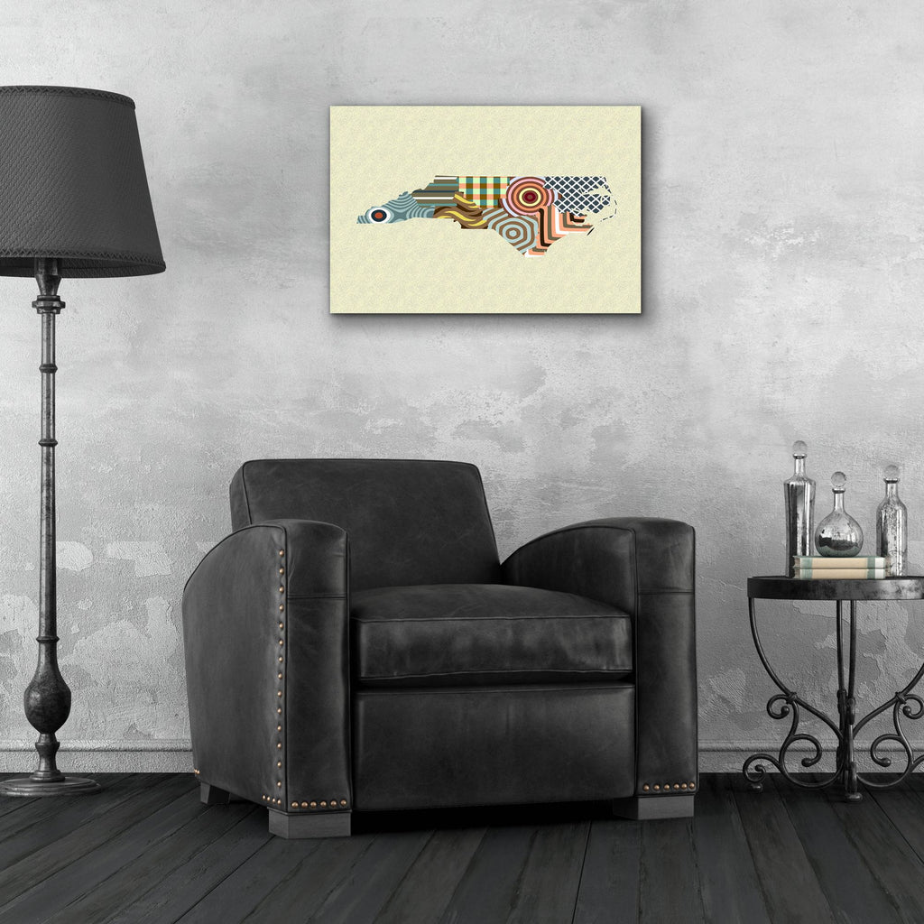 Epic Art 'North Carolina State Map' by Lanre Adefioye, Acrylic Glass Wall Art,24x16