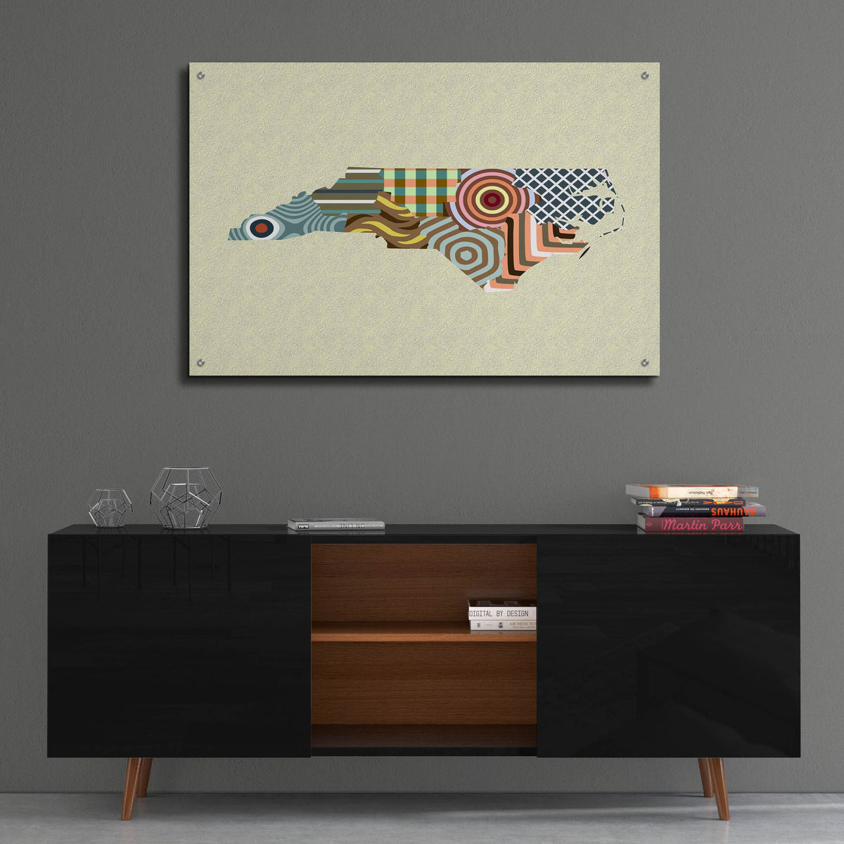 Epic Art 'North Carolina State Map' by Lanre Adefioye, Acrylic Glass Wall Art,36x24
