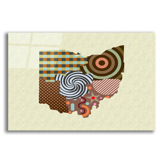 Epic Art 'Ohio State Map' by Lanre Adefioye, Acrylic Glass Wall Art