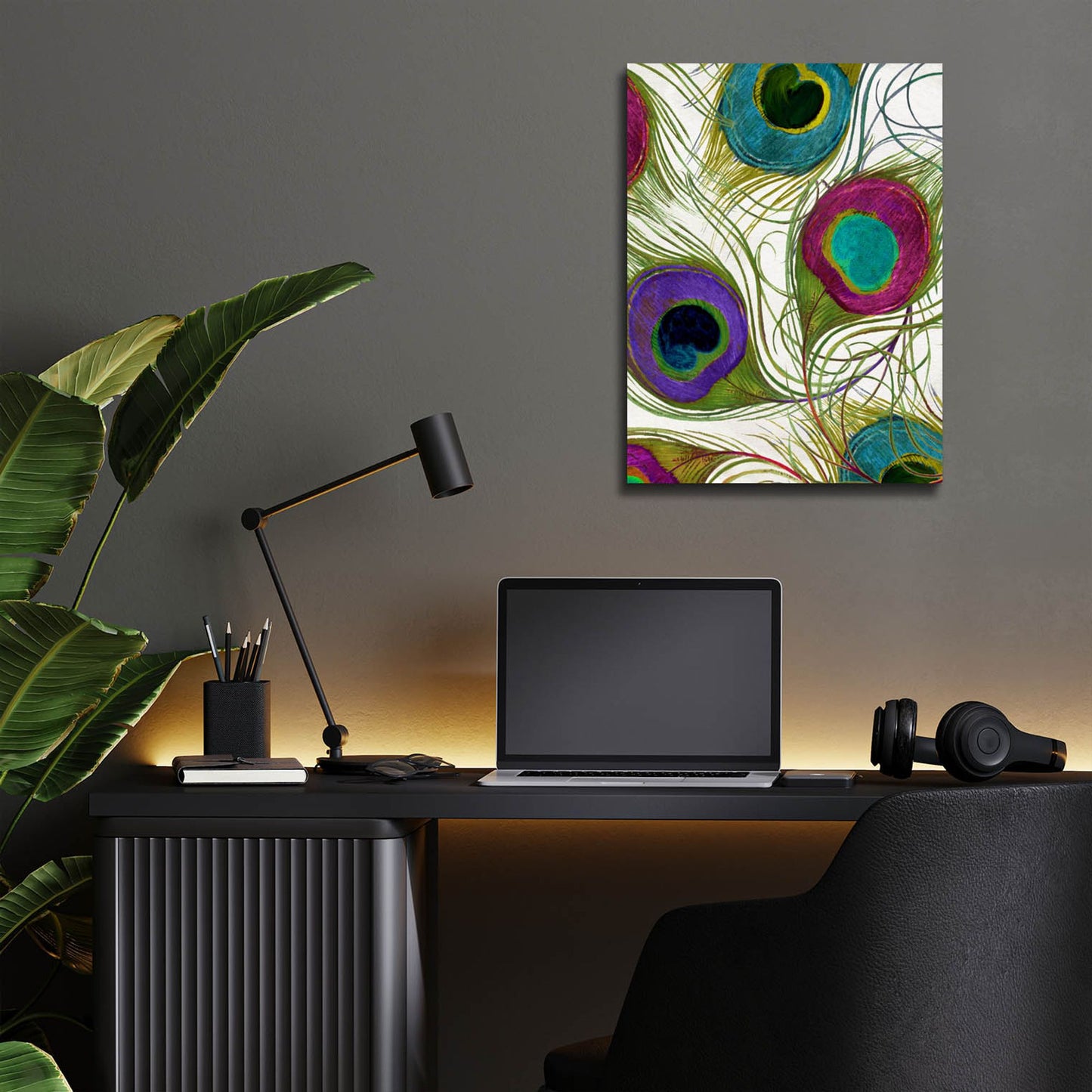 Epic Art 'Peacock Feathers I' by Sasha, Acrylic Glass Wall Art,12x16