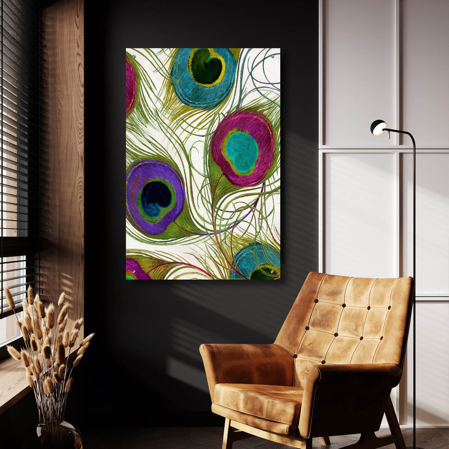 Epic Art 'Peacock Feathers I' by Sasha, Acrylic Glass Wall Art,24x36