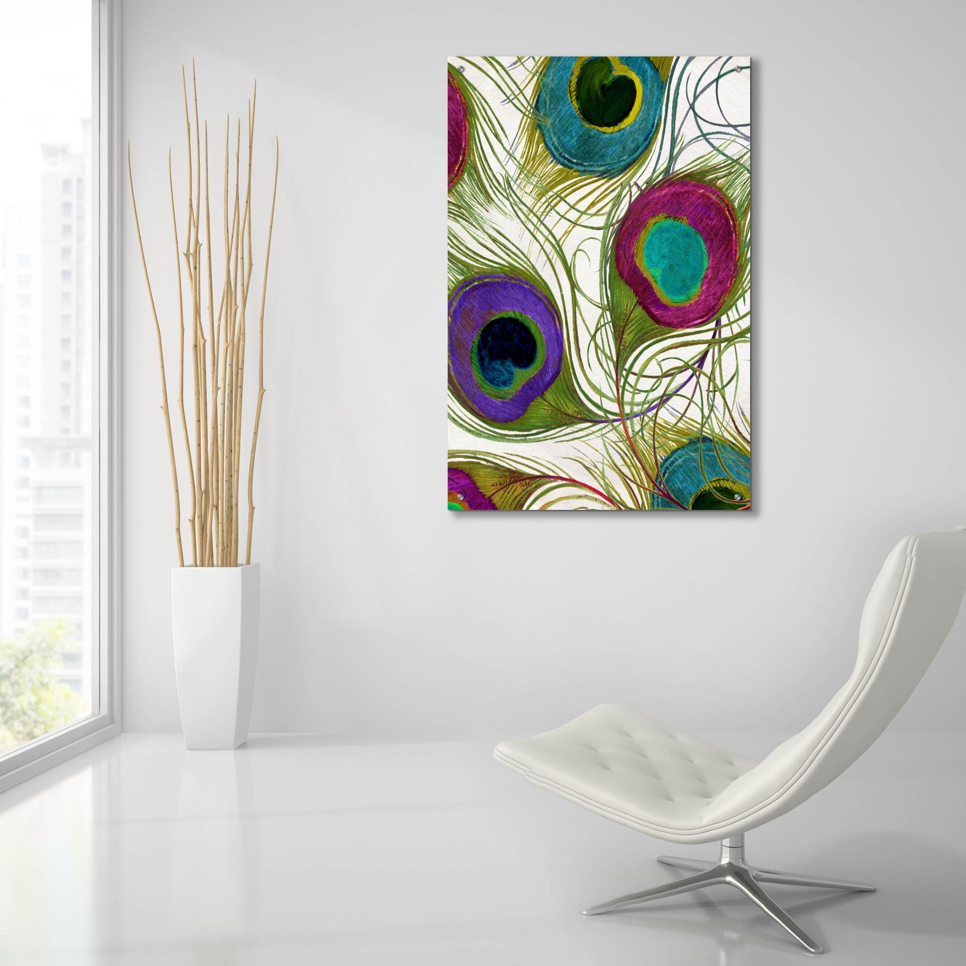 Epic Art 'Peacock Feathers I' by Sasha, Acrylic Glass Wall Art,24x36