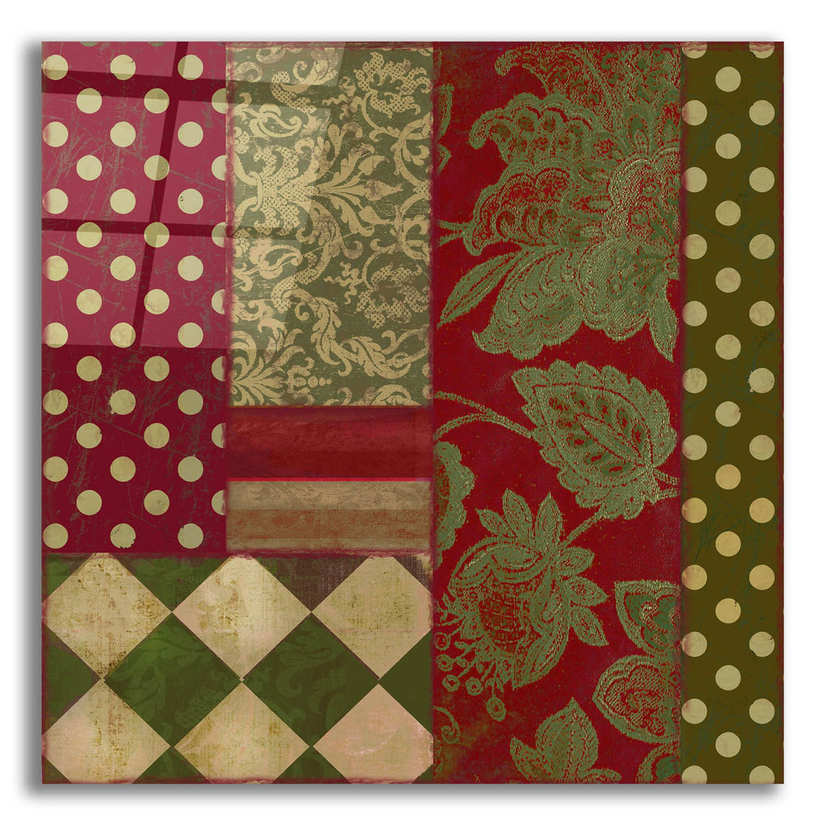 Epic Art 'Merry Christmas Patchwork III' by Sasha, Acrylic Glass Wall Art