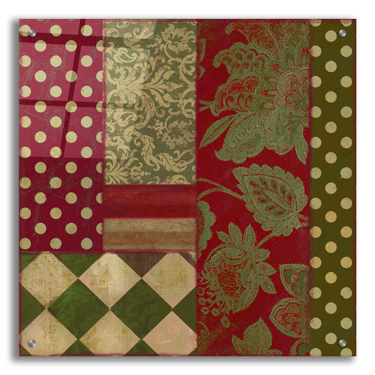 Epic Art 'Merry Christmas Patchwork III' by Sasha, Acrylic Glass Wall Art