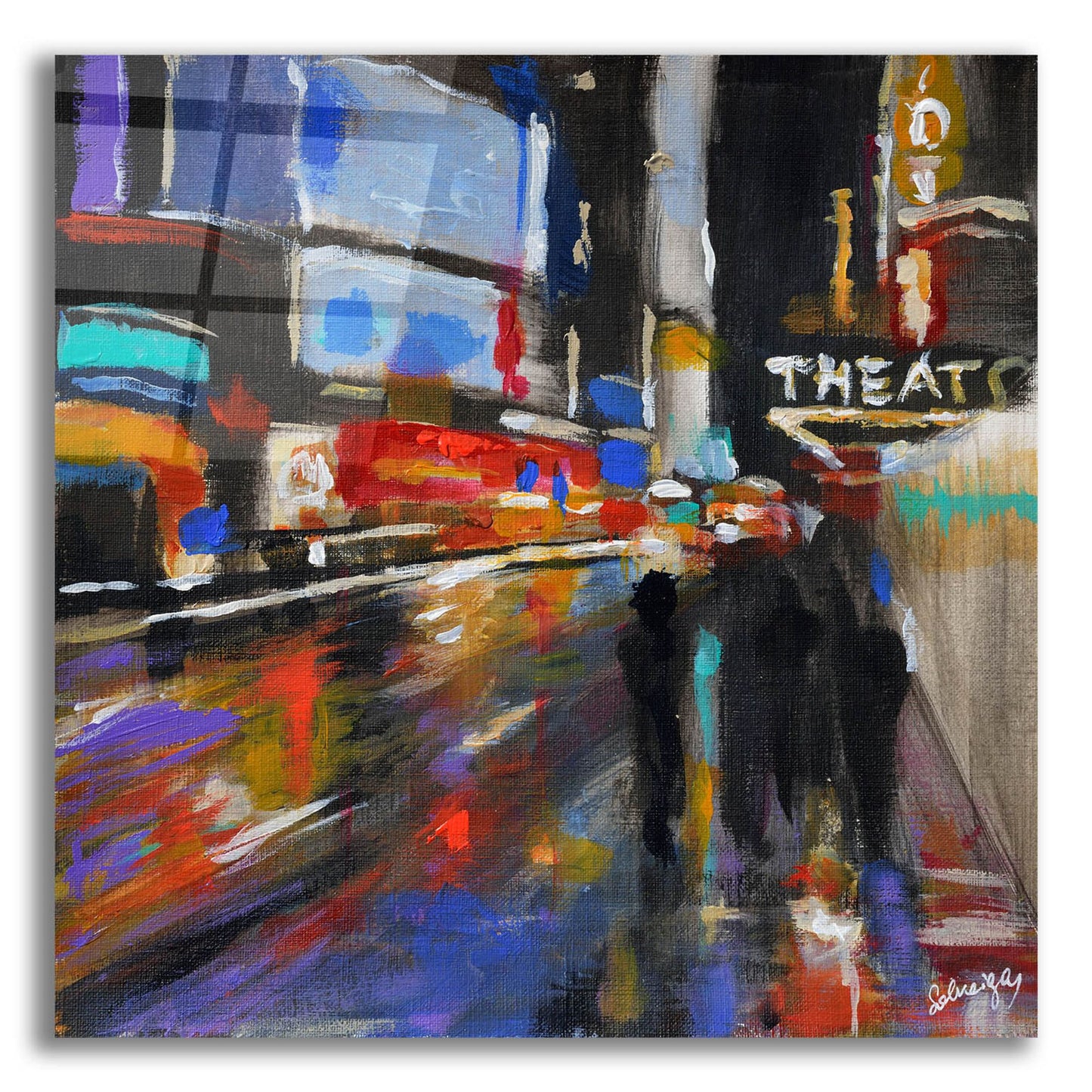 Epic Art 'Broadway at Night' by Solveiga, Acrylic Glass Wall Art