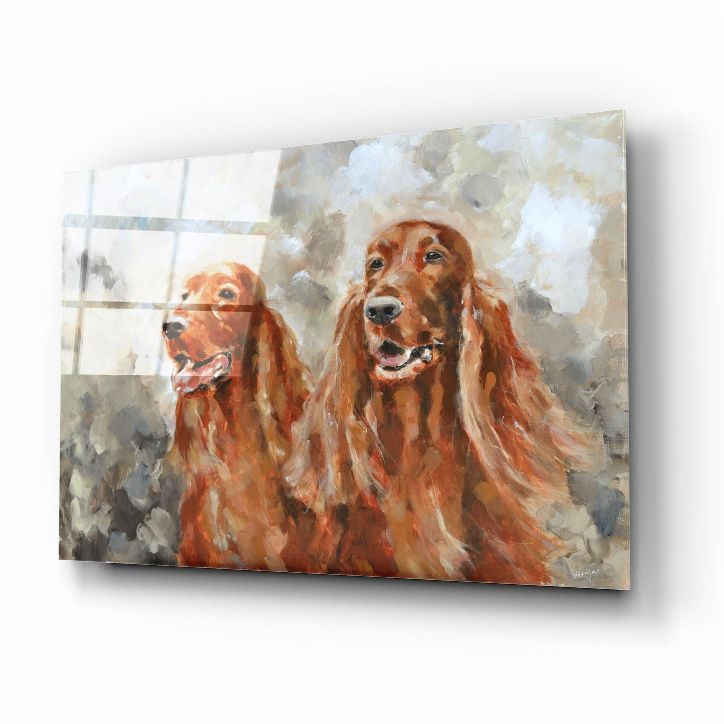 Epic Art 'Two Irish Setters' by Solveiga, Acrylic Glass Wall Art,16x12