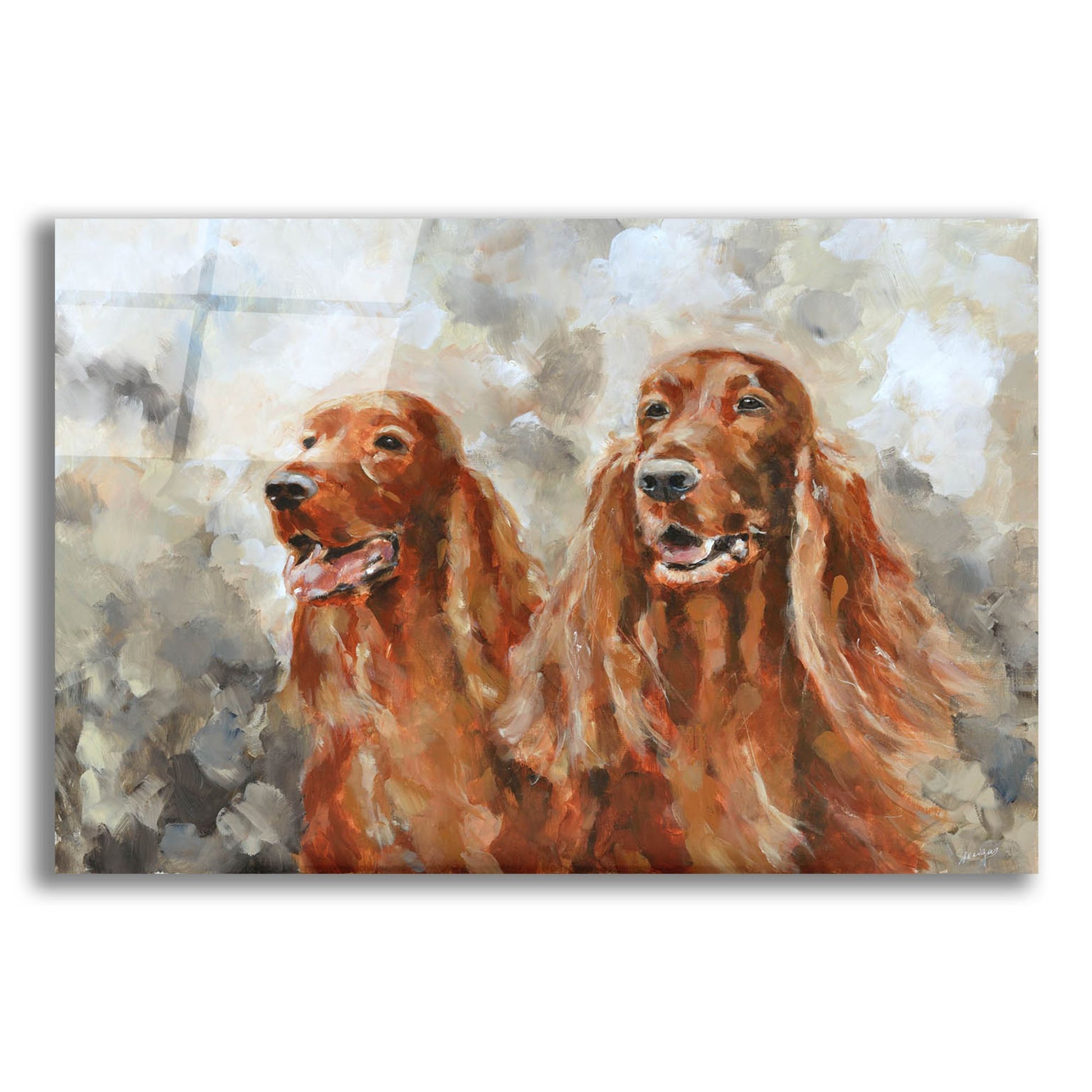 Epic Art 'Two Irish Setters' by Solveiga, Acrylic Glass Wall Art,24x16