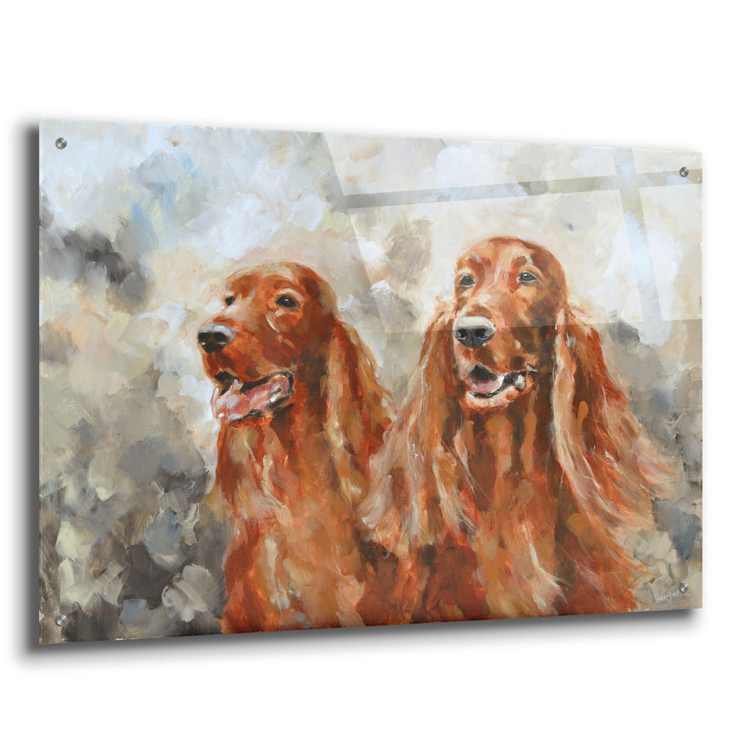 Epic Art 'Two Irish Setters' by Solveiga, Acrylic Glass Wall Art,36x24