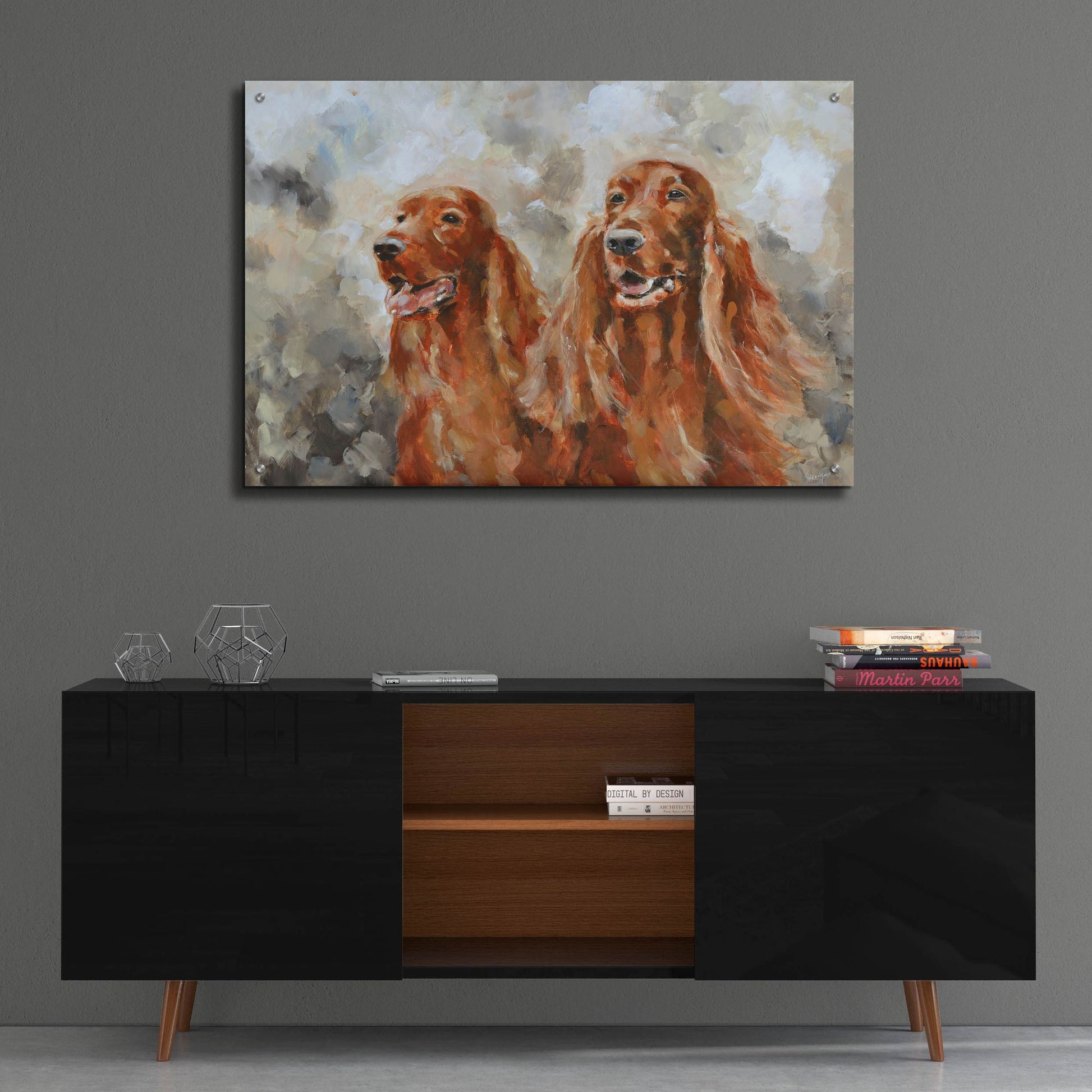 Epic Art 'Two Irish Setters' by Solveiga, Acrylic Glass Wall Art,36x24