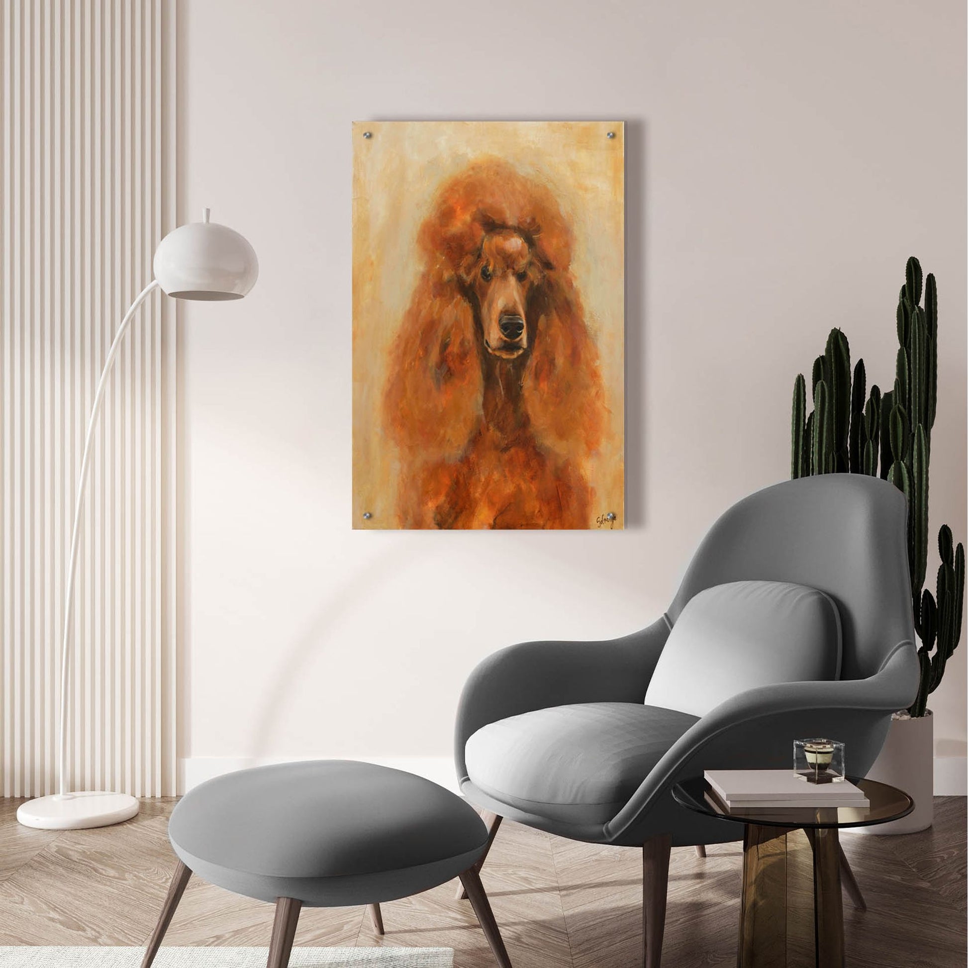 Epic Art 'Apricot Poodle' by Solveiga, Acrylic Glass Wall Art,24x36