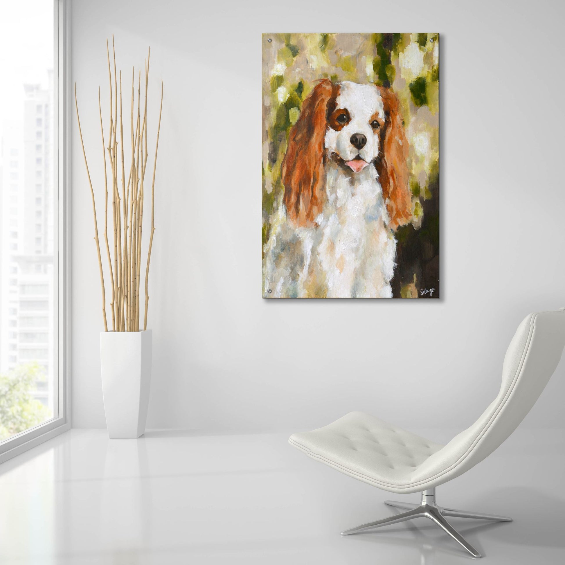 Epic Art 'Cavalier King Charles' by Solveiga, Acrylic Glass Wall Art,24x36