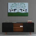 Epic Art 'Apple Tree Cows' by Susan Henke Fine Art, Acrylic Glass Wall Art,36x24