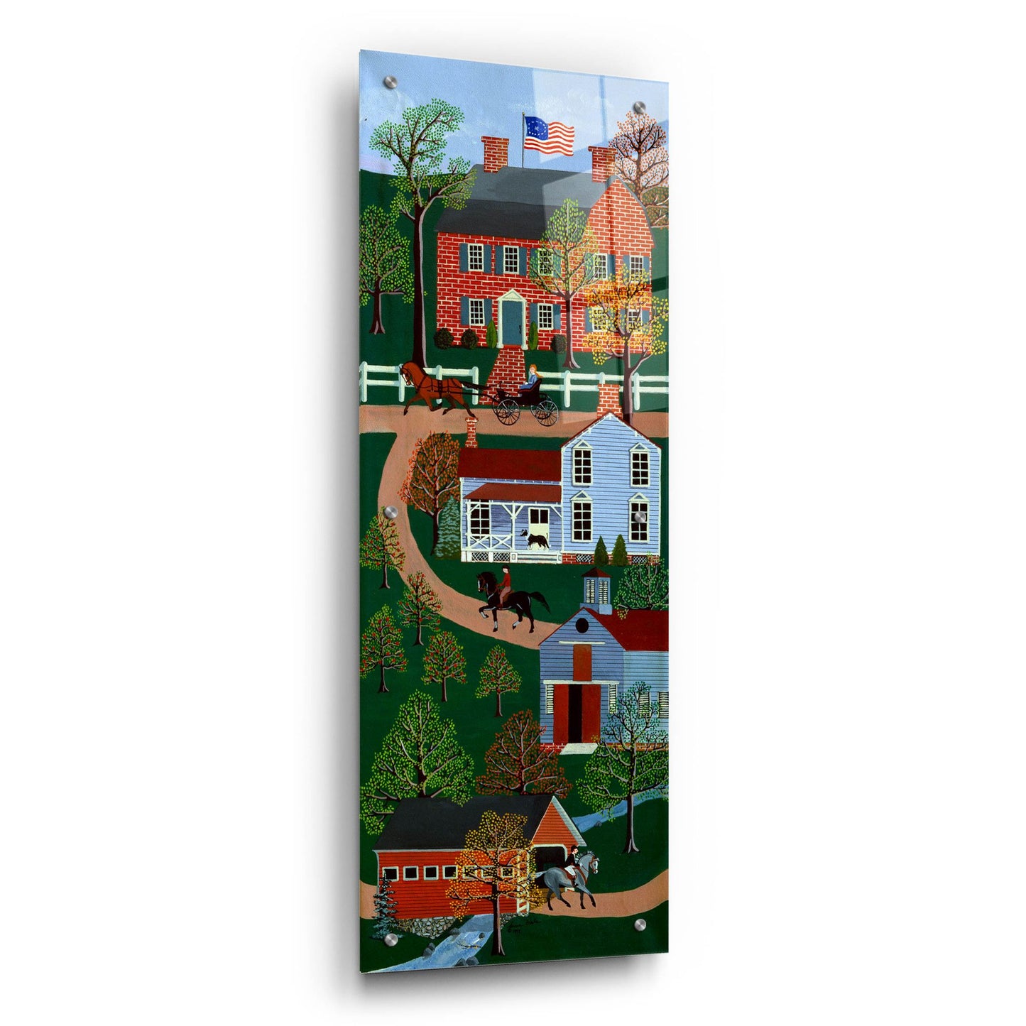 Epic Art 'Brick House Road' by Susan Henke Fine Art, Acrylic Glass Wall Art,12x36