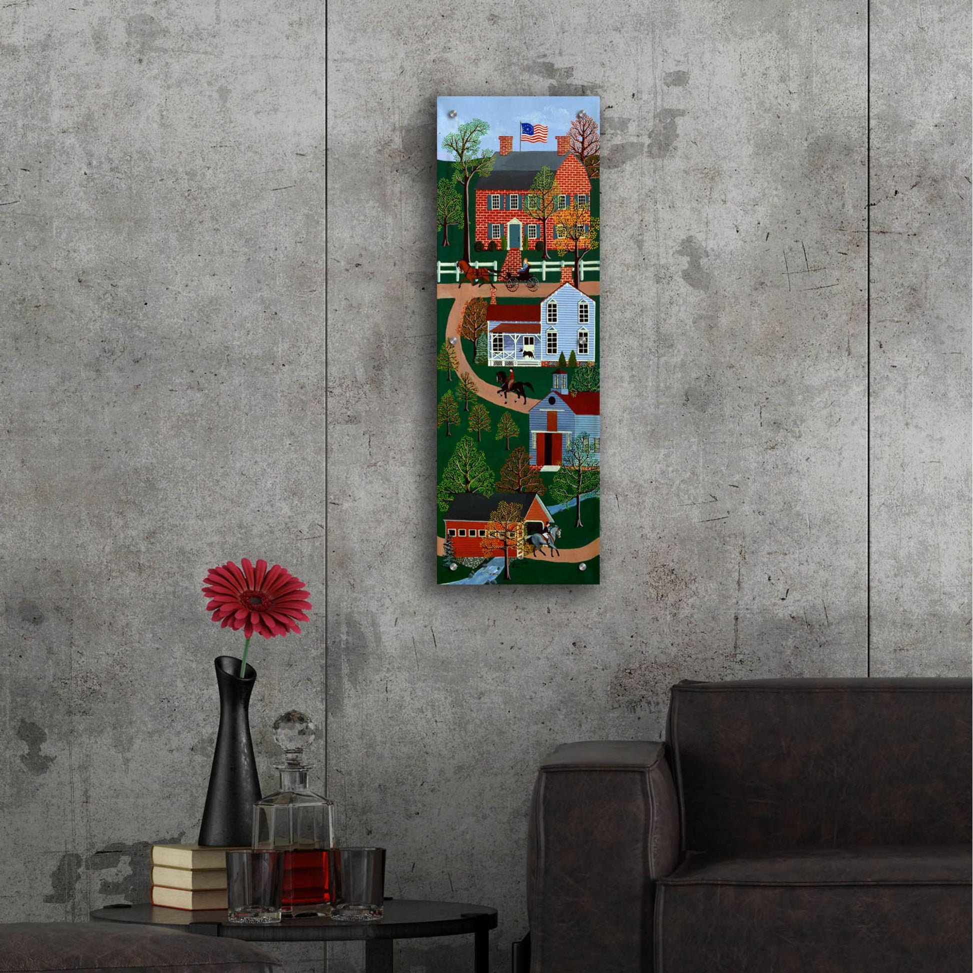 Epic Art 'Brick House Road' by Susan Henke Fine Art, Acrylic Glass Wall Art,12x36