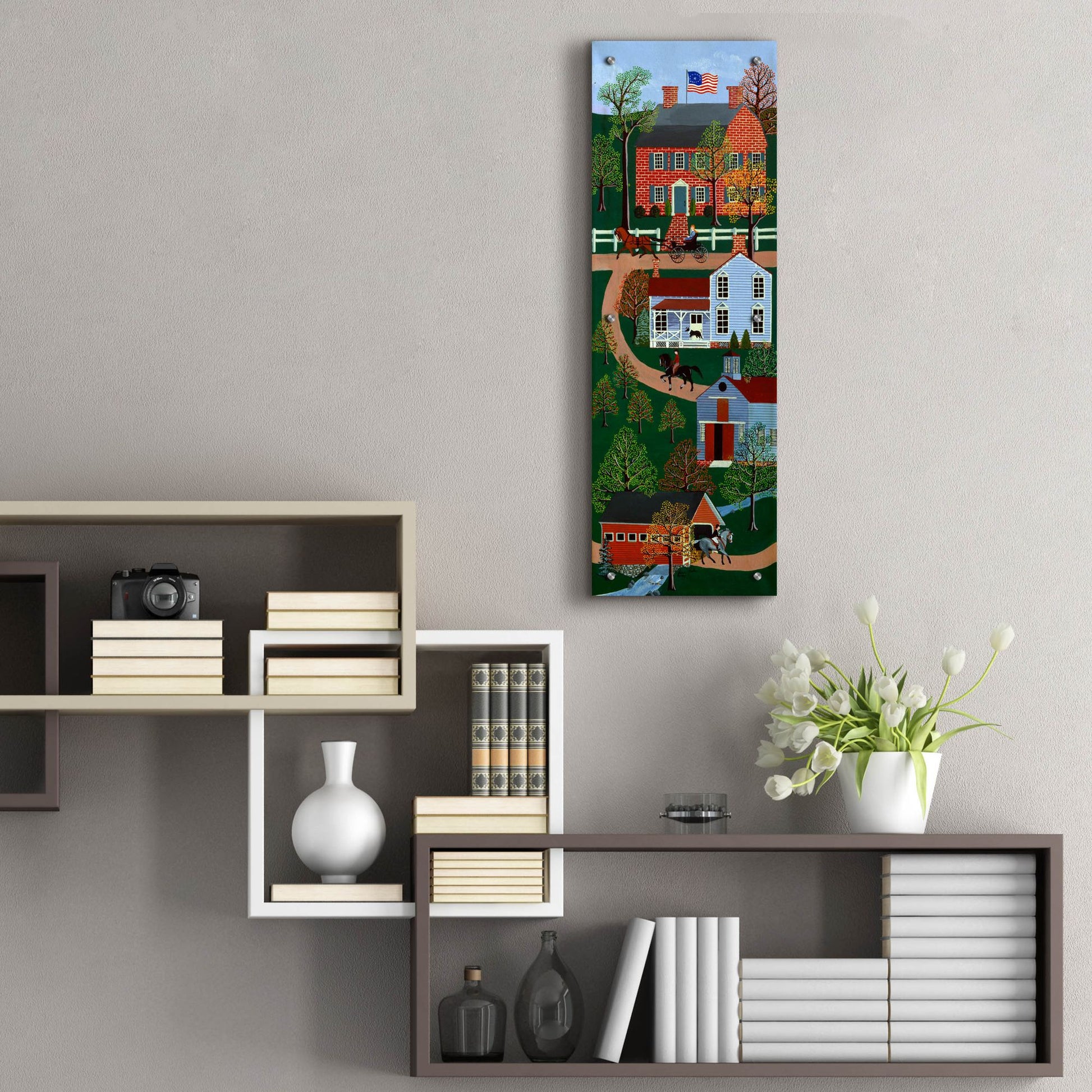 Epic Art 'Brick House Road' by Susan Henke Fine Art, Acrylic Glass Wall Art,12x36