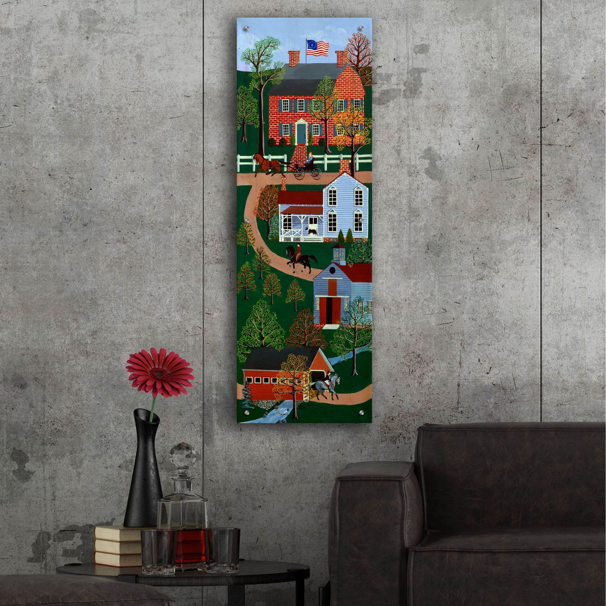 Epic Art 'Brick House Road' by Susan Henke Fine Art, Acrylic Glass Wall Art,16x48