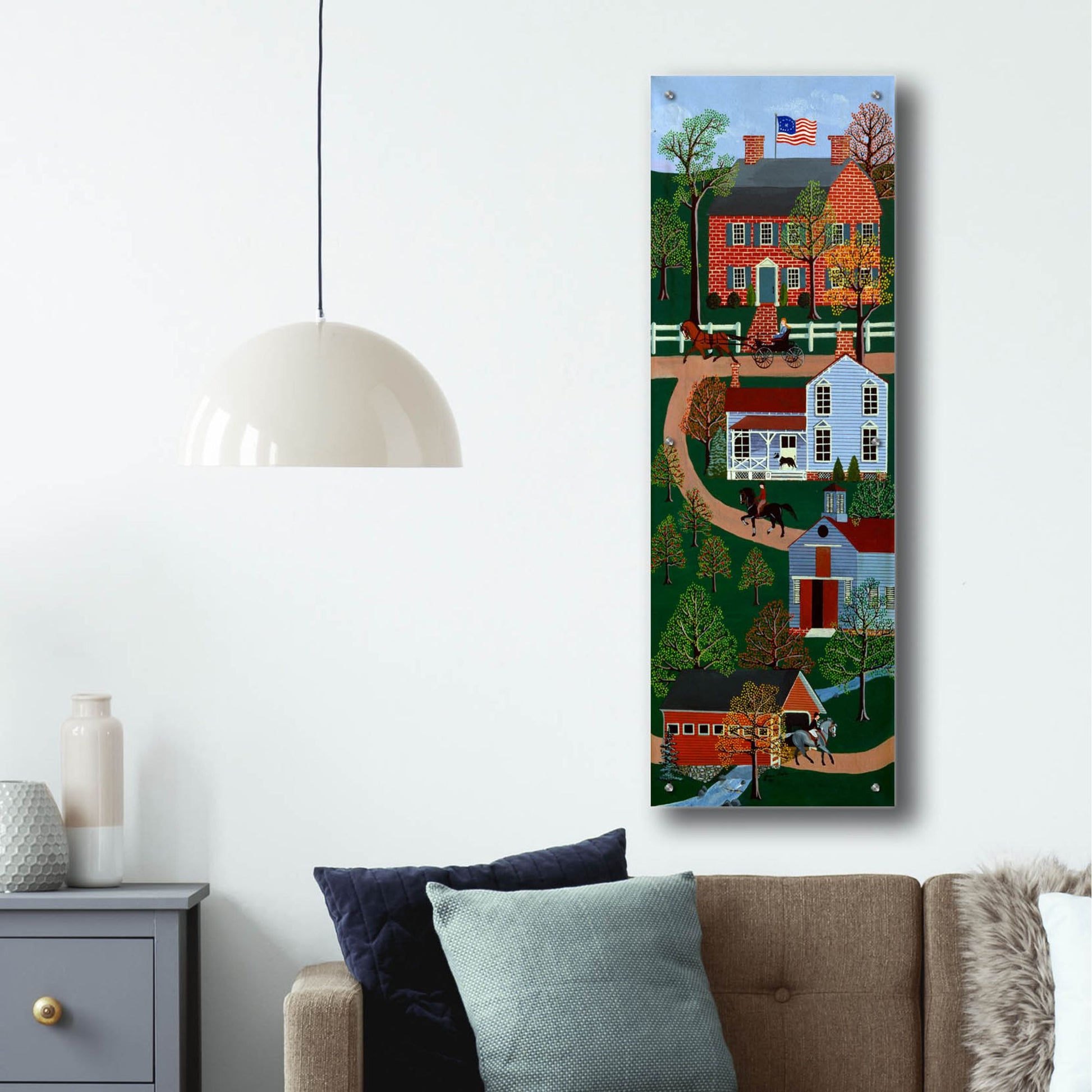 Epic Art 'Brick House Road' by Susan Henke Fine Art, Acrylic Glass Wall Art,16x48